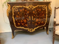 Louis XV Style Ormolu-Mounted Kingwood and Tulipwood Marquetry Cabinet
