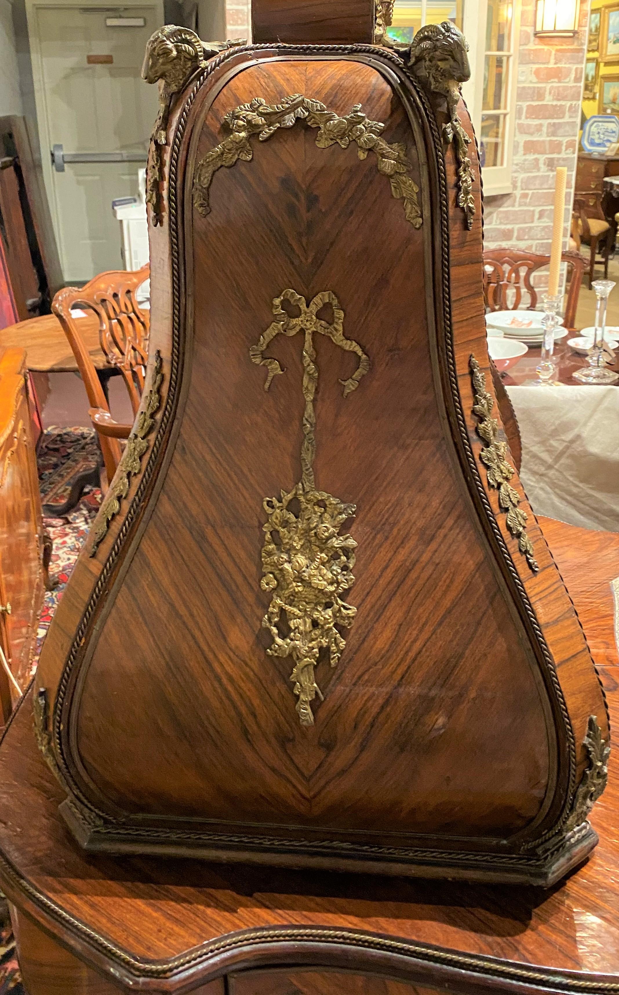 Louis XV Style Ormolu Mounted Kingwood Desk with Bombe Cabinet 3