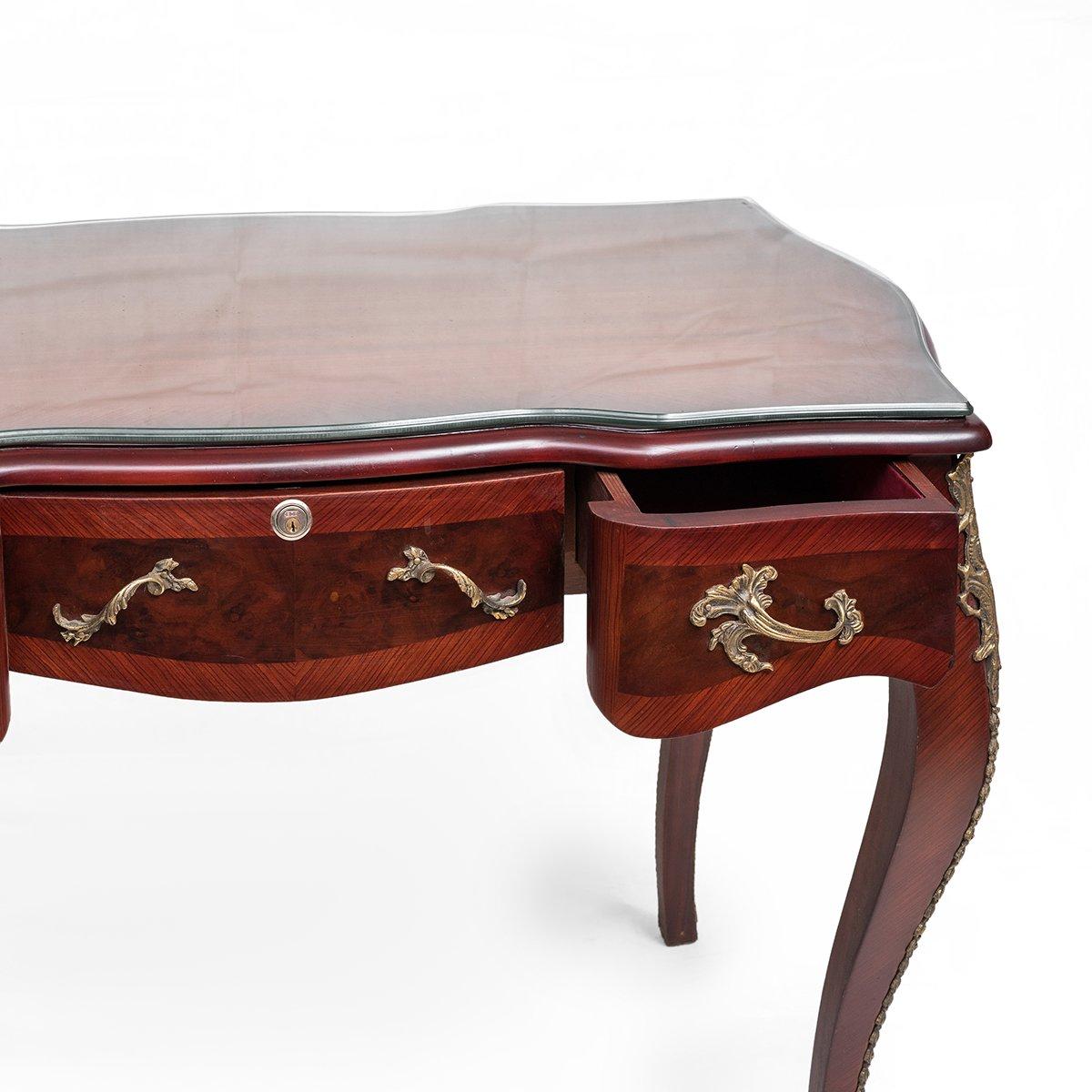 Louis XV Style Ormolu-Mounted Writing Desk-Bureau Plat, 20th Century For Sale 1