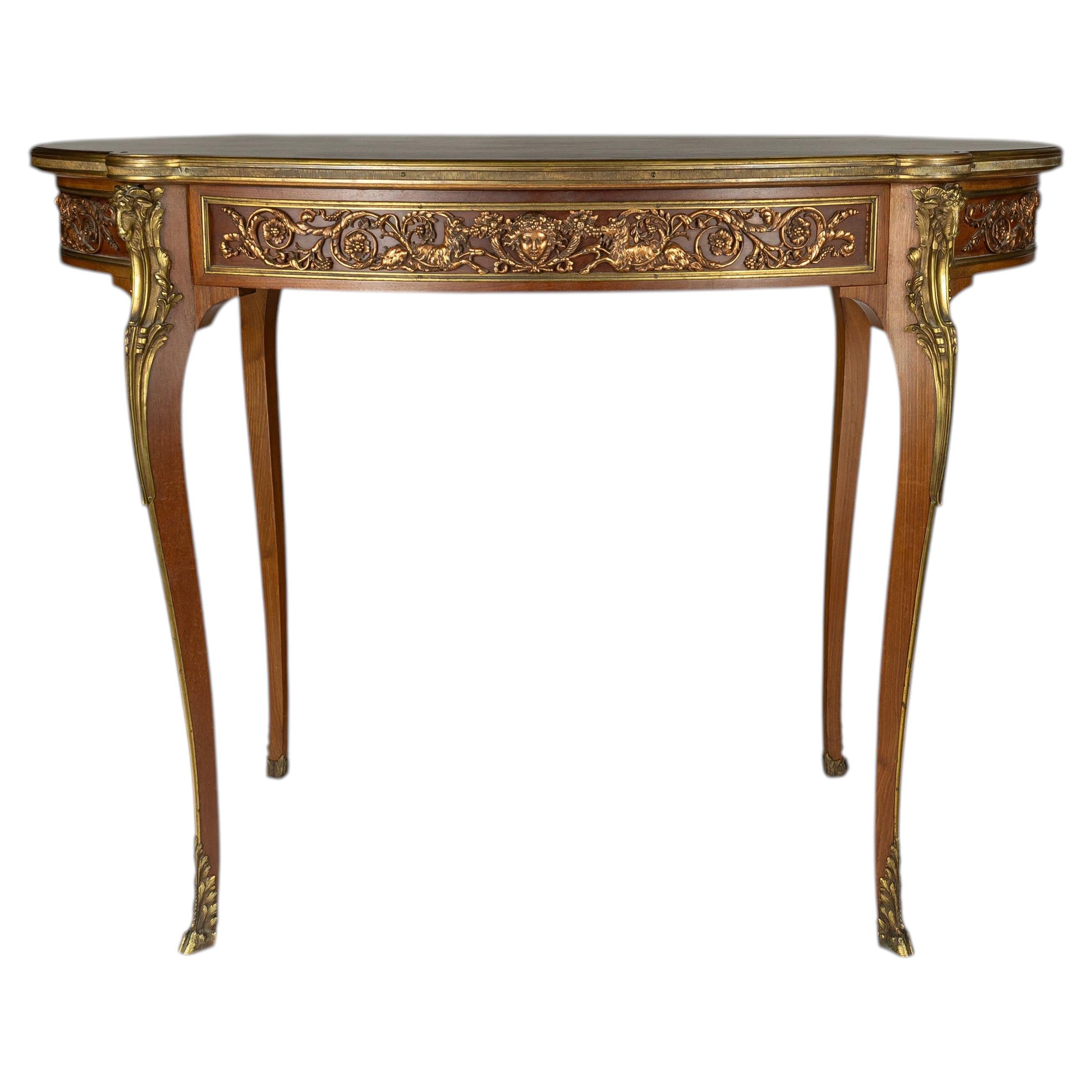 Louis XV Style Ormolu-Mounted Writing Table by Haentgés Frères, Paris c. 1890 For Sale