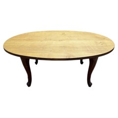 Louis XV Style Oval Dining Table in Solid Oak, 20th Century