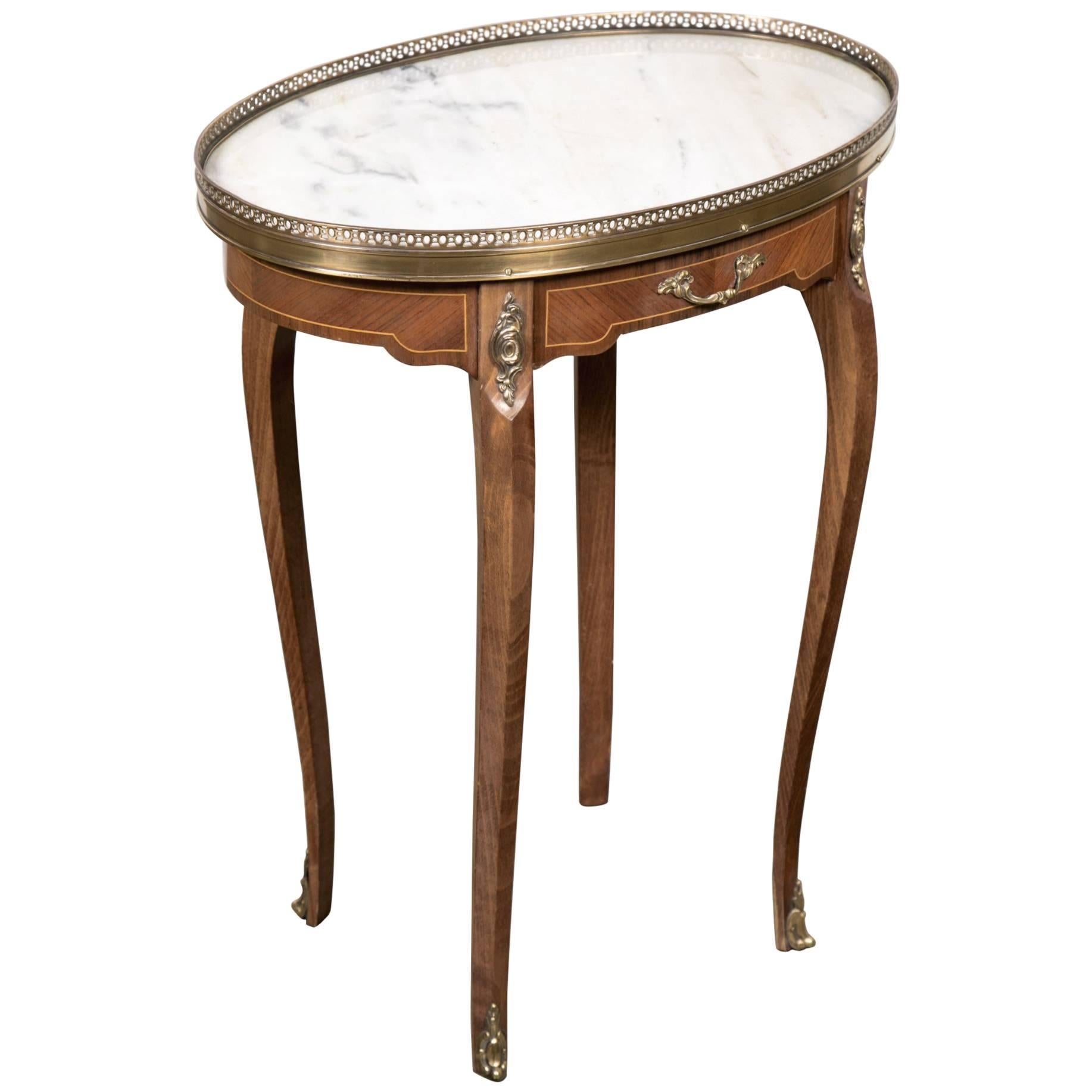 Louis XV Style Oval Kingwood Bouillotte Table