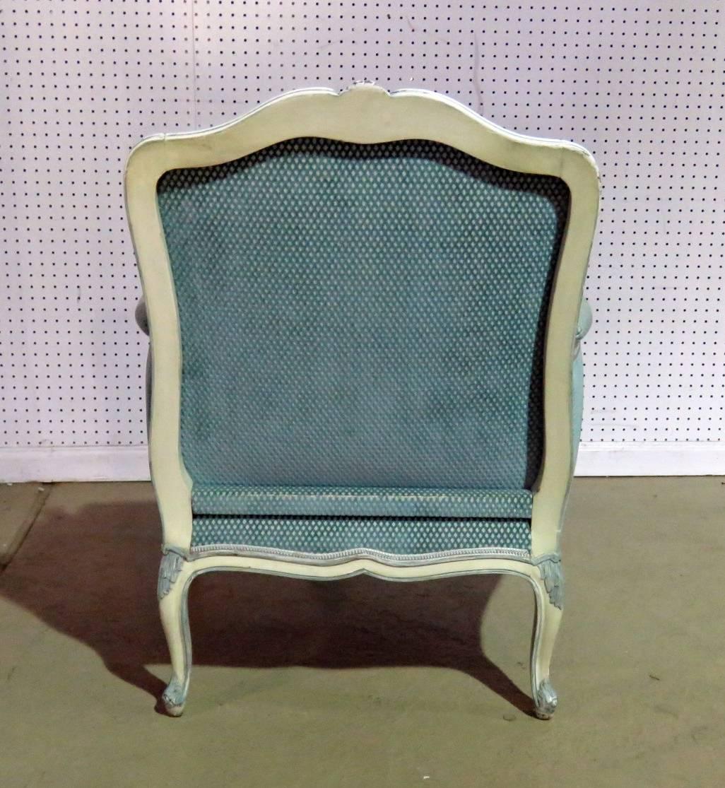 American Louis XV Style Paint Decorated Bergere