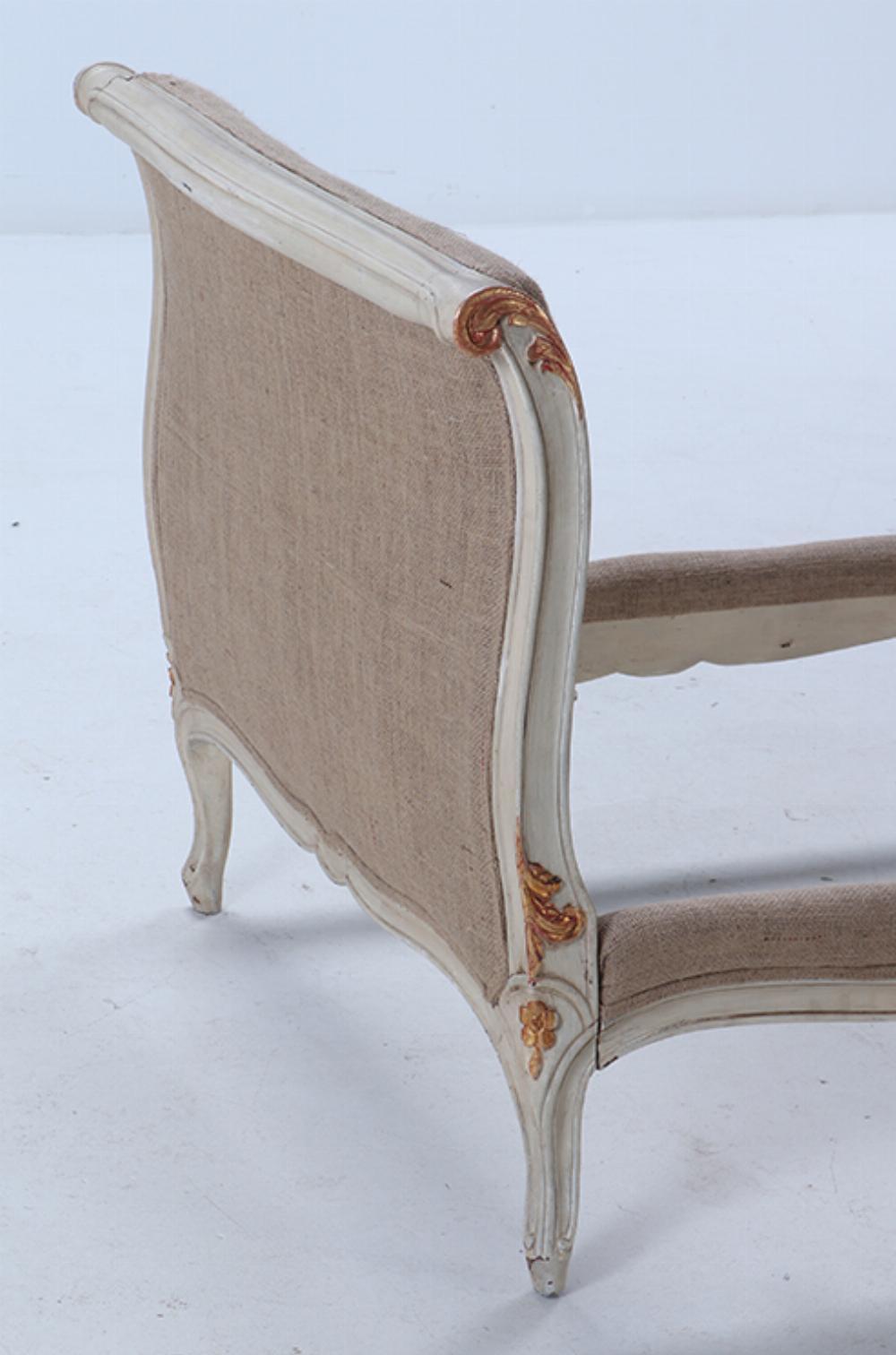 French Louis XV style painted and gilt daybed C 1950