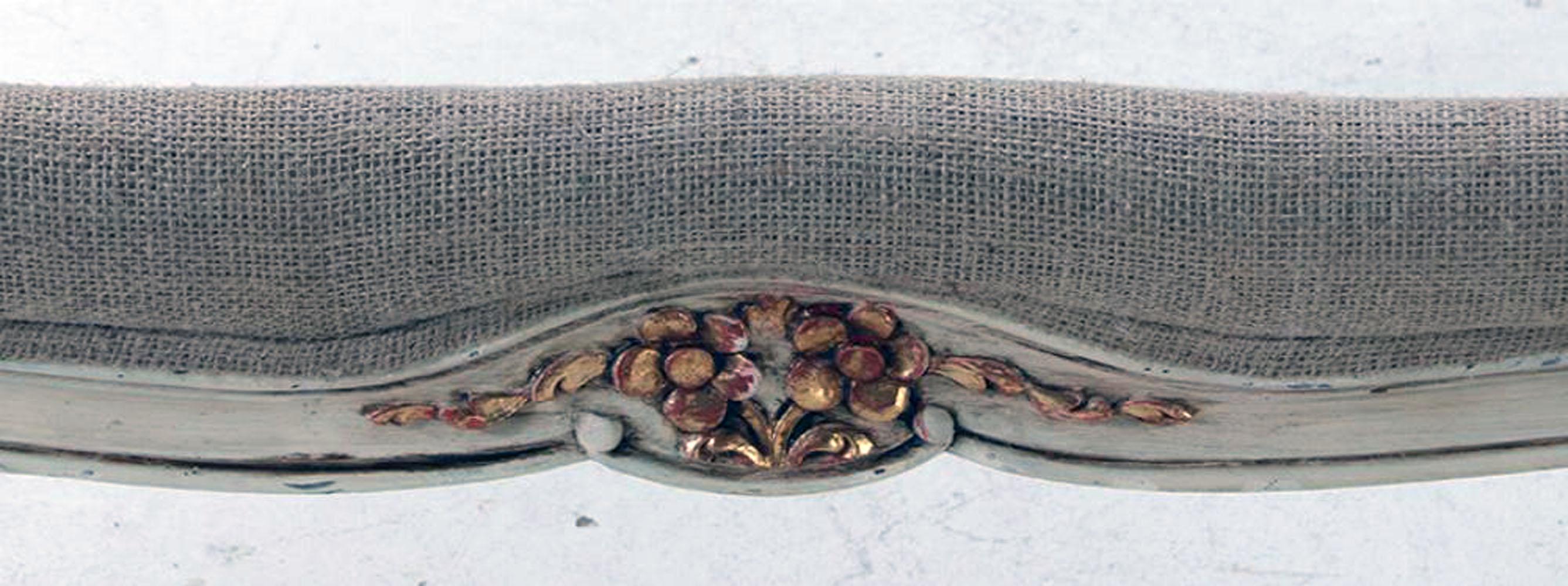 Burlap Louis XV style painted and gilt daybed C 1950