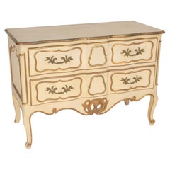 Louis XV Style Painted and Gilt Decorated Chest of Drawers