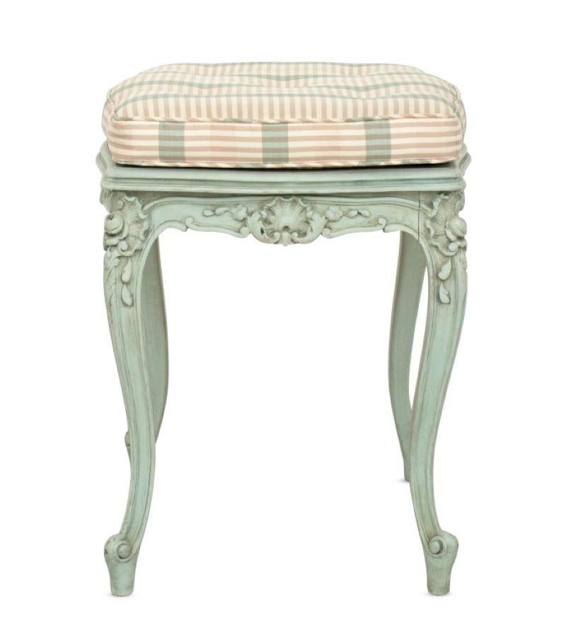 French Louis XV Style Painted and Upholstered Foot Stool