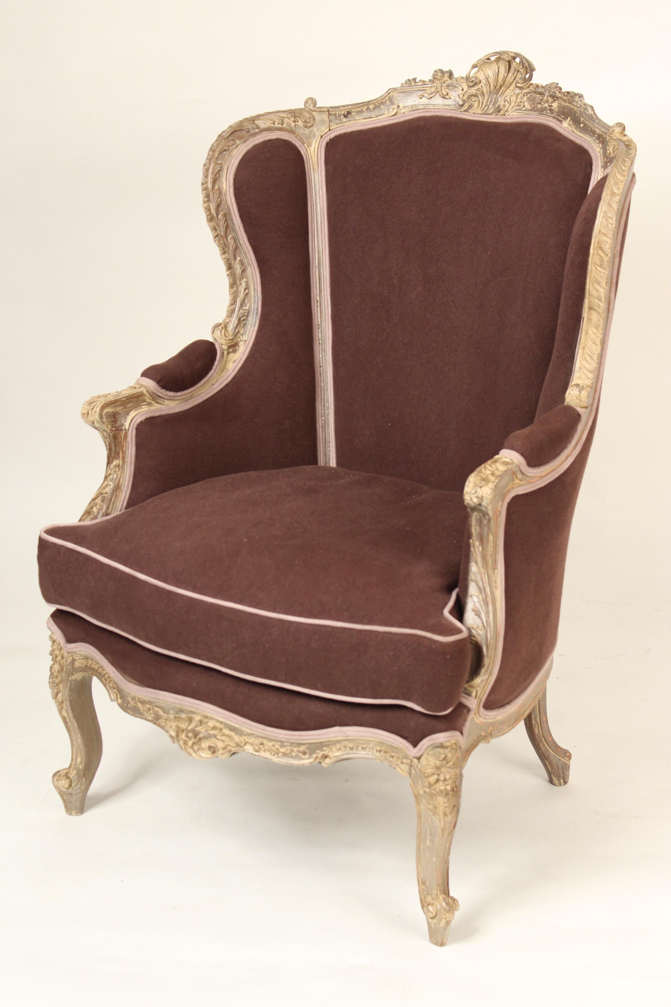 French Louis XV Style Painted Bergere