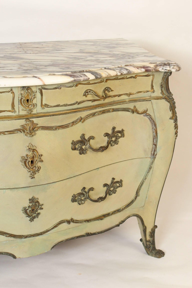 Louis XV Style Painted Bombe Chest of Drawers For Sale at 1stDibs