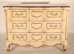 Louis XV Style Painted Chest of Drawers Made by Joseph F. Milbeck