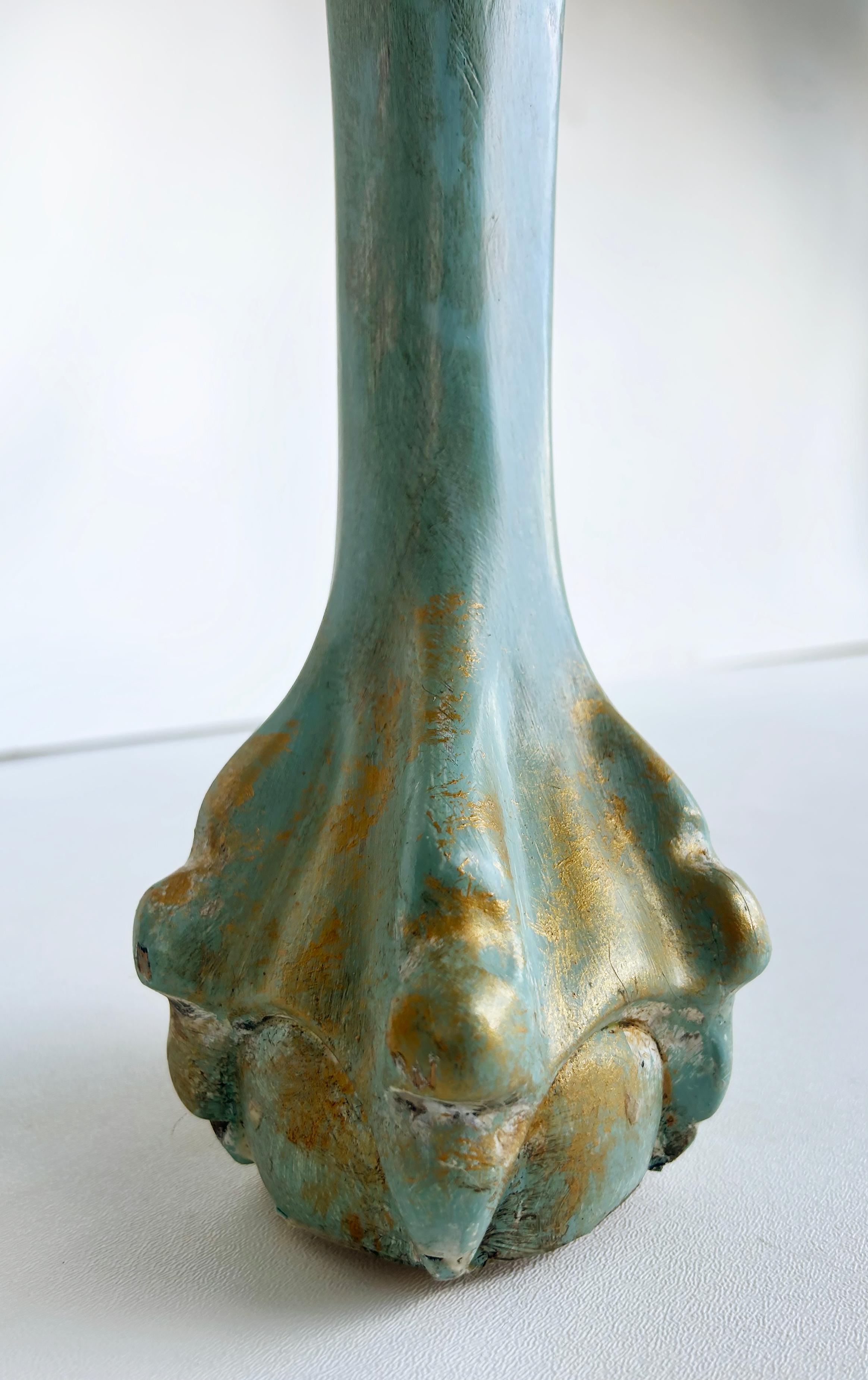 Louis XV Style Painted Gilt Console Table with Ball and Claw Feet For Sale 5