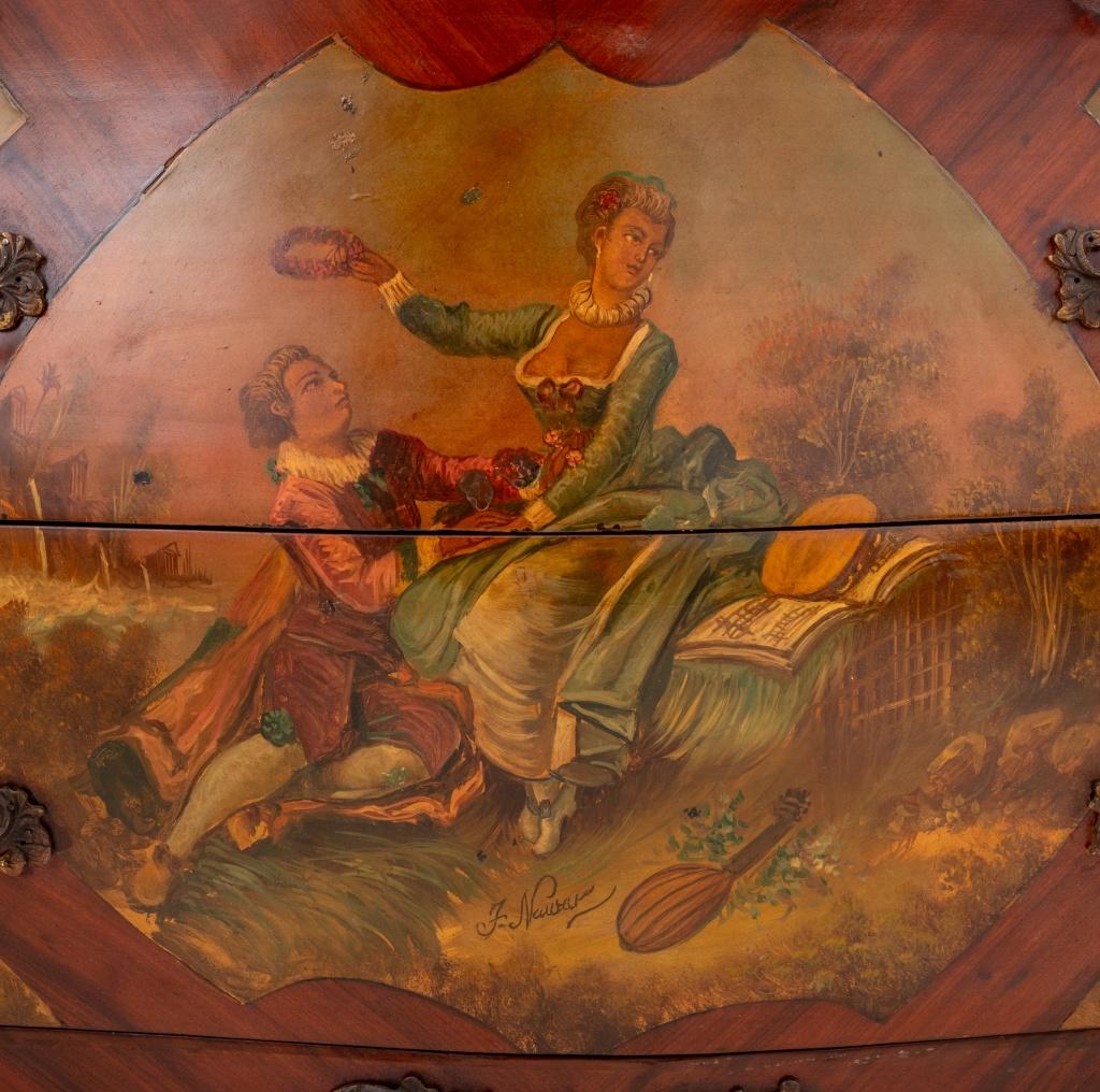 XX secolo Commode in stile Luigi XV in legno di Re dipinto in vendita