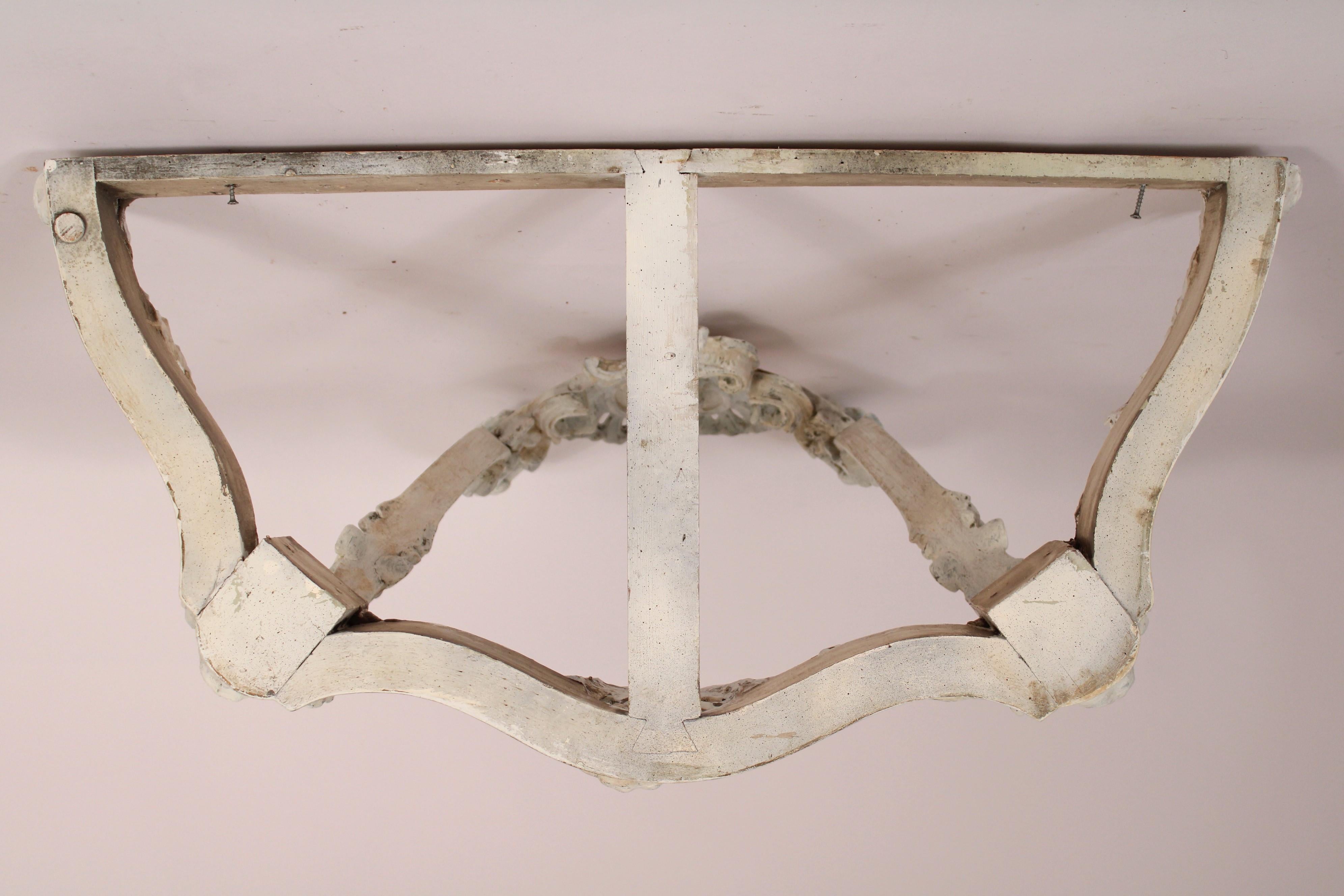 Louis XV Style Painted Marble Top Console Table 7