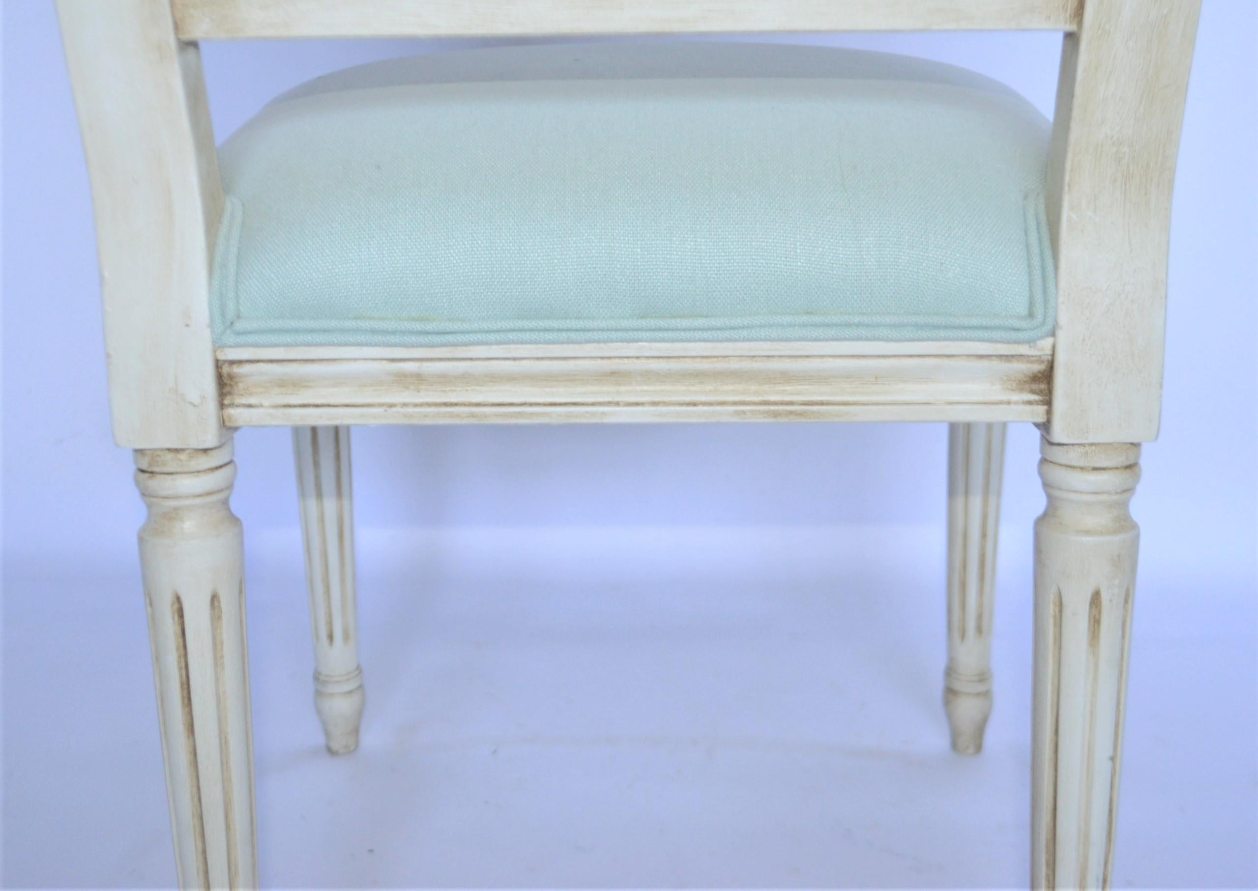 Wood Louis XV Style Painted Square Back Dining Chair for custom order For Sale
