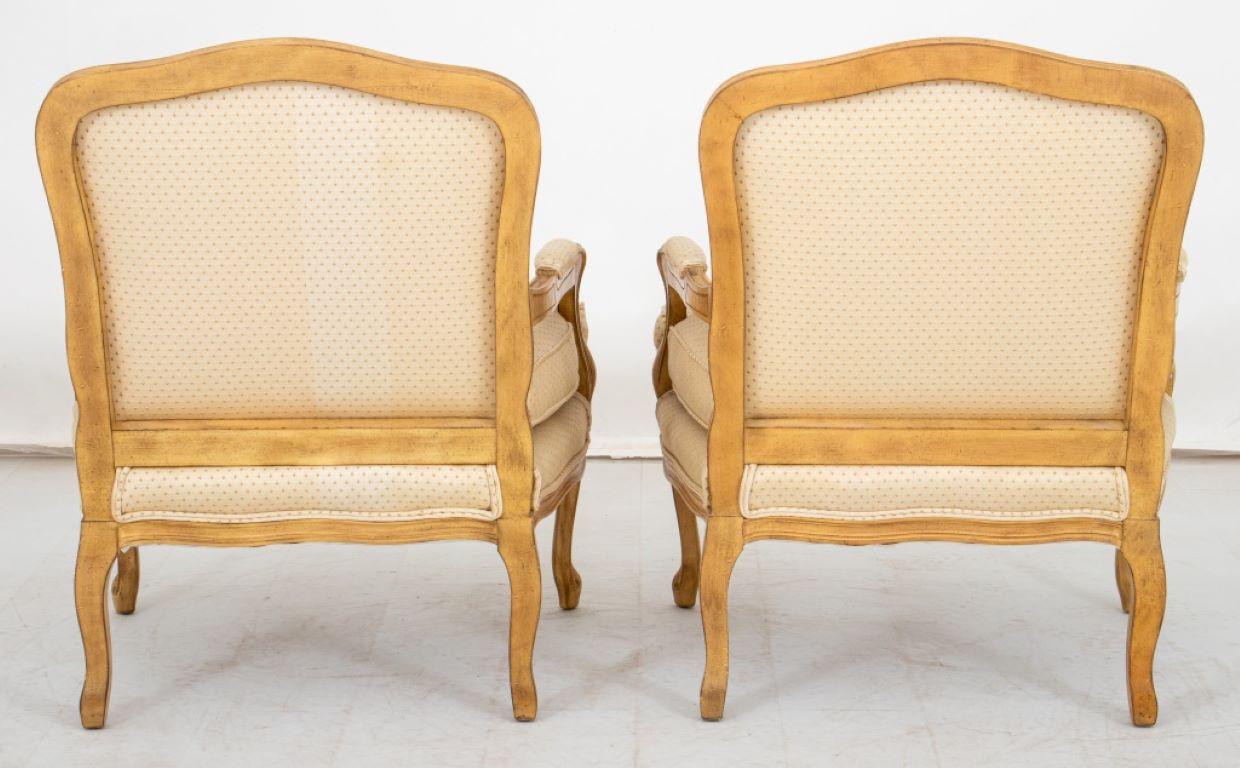 Louis XV Style Painted Wood Fauteuils, Pair For Sale 3