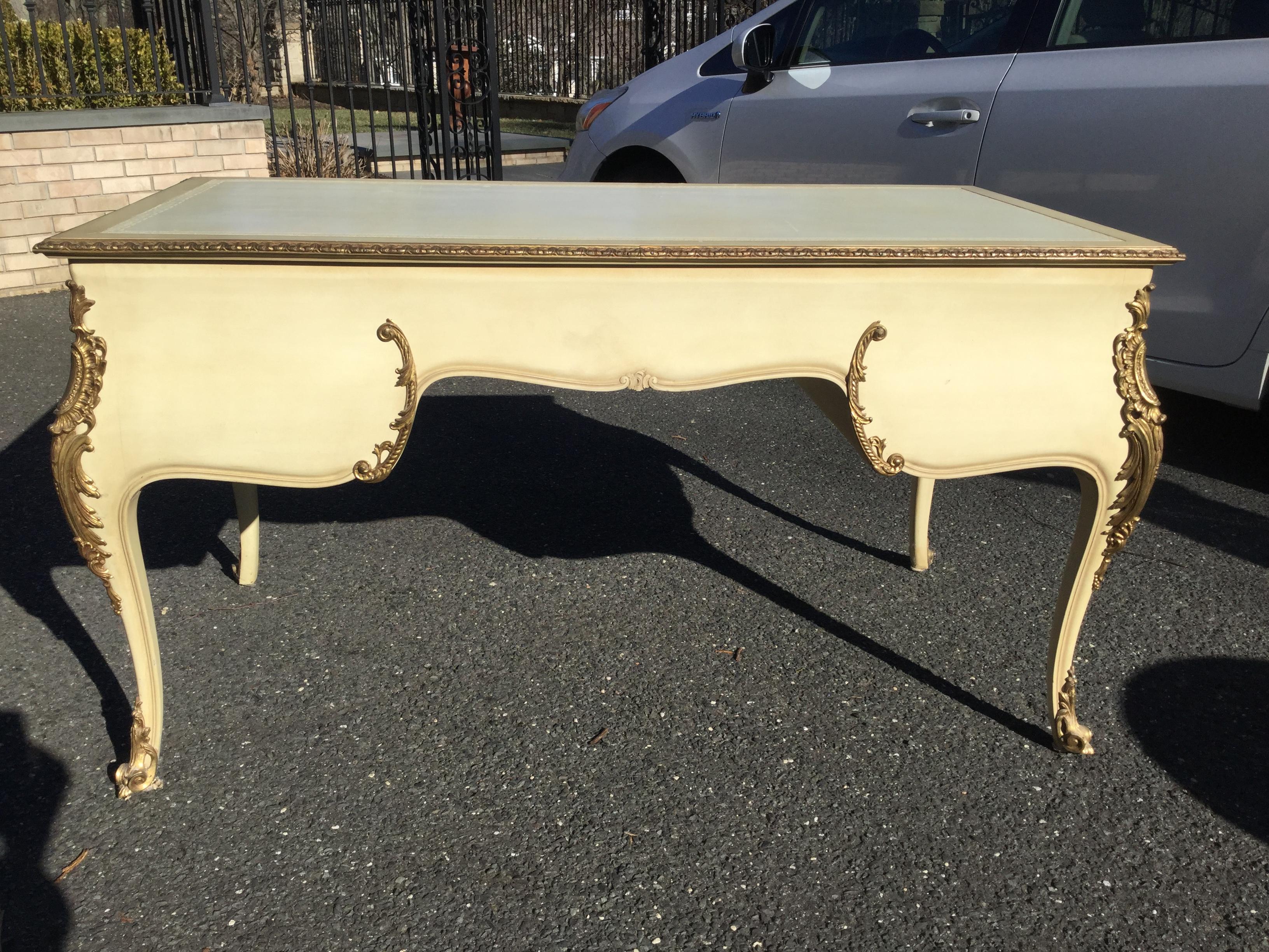 Mid-20th Century Louis XV Style Painted Writing Desk For Sale