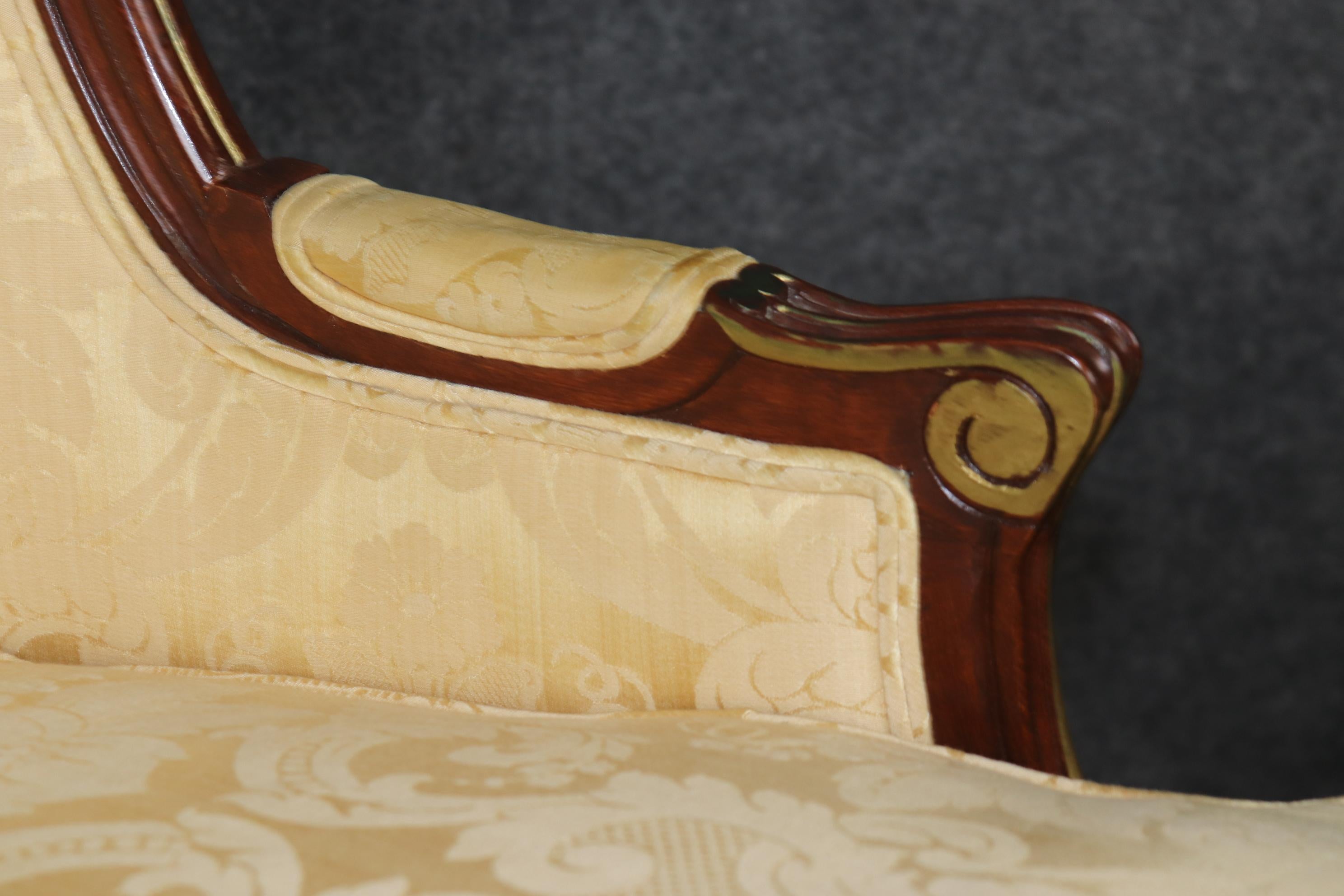 Louis XV Style pair of French Upholstered Bergère's Chairs 5