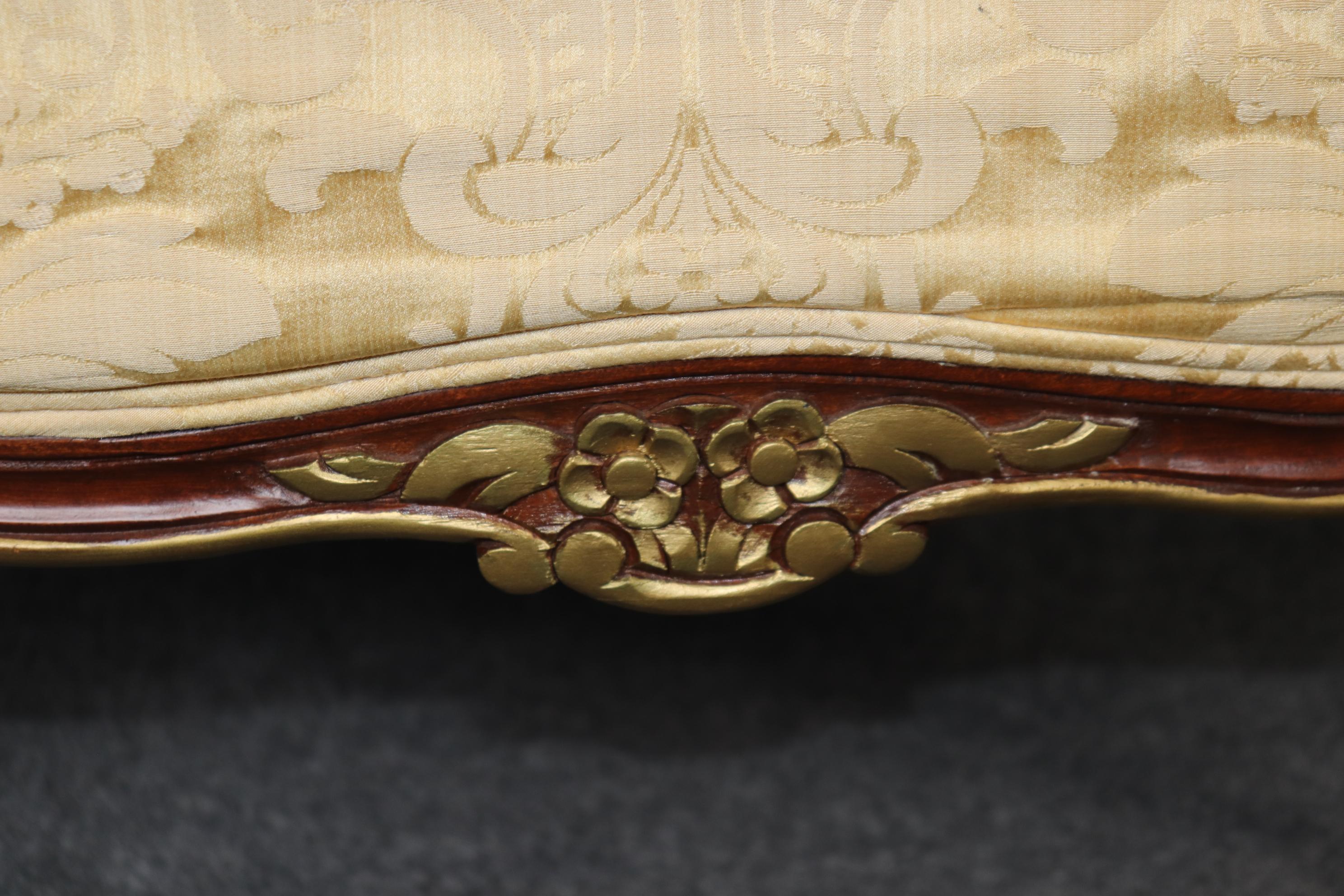 Louis XV Style pair of French Upholstered Bergère's Chairs 6
