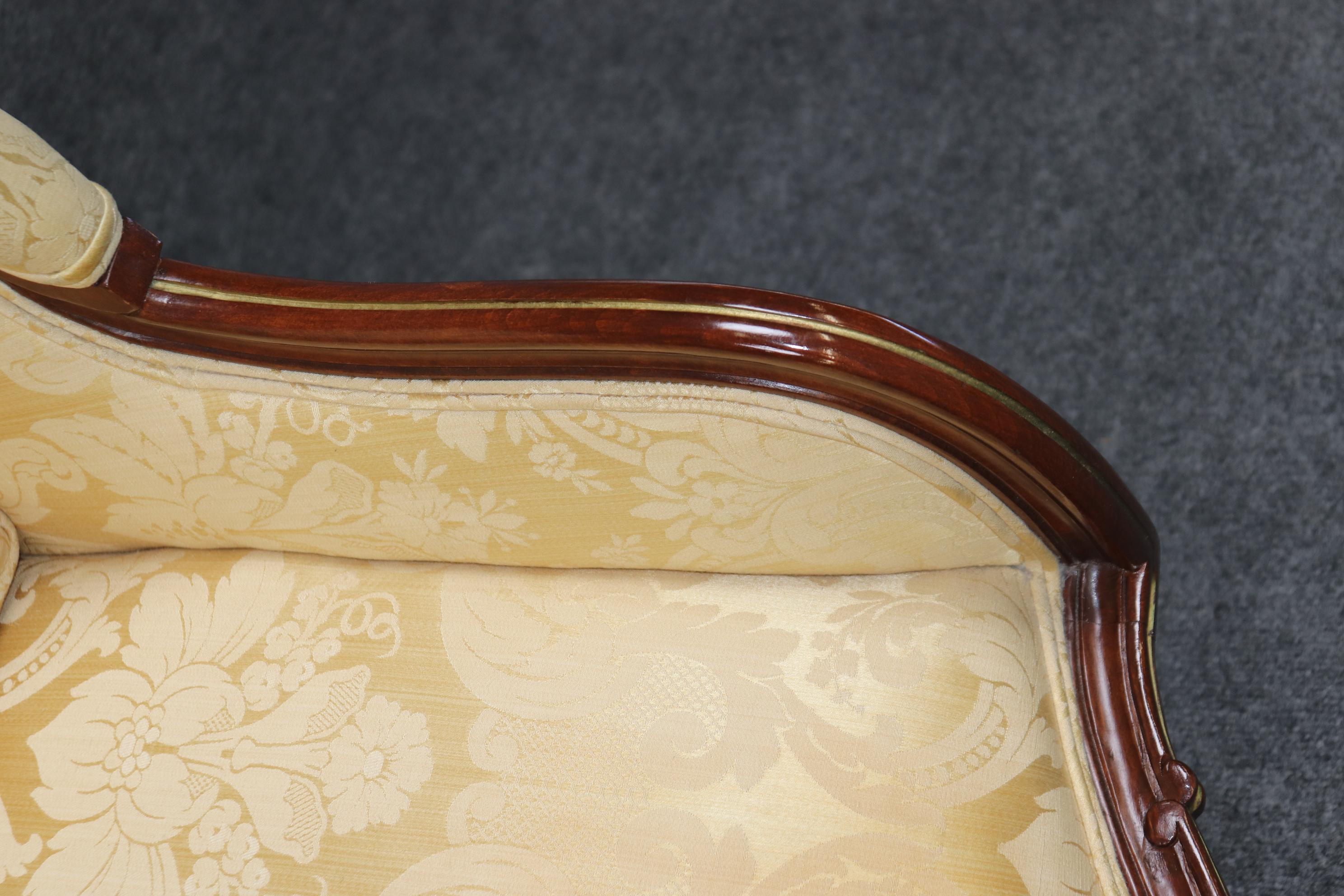 Louis XV Style pair of French Upholstered Bergère's Chairs 7