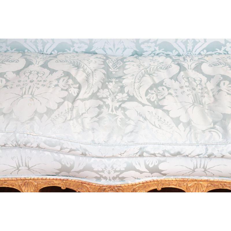 Louis XV Style Pale Blue Damask Sofa With Gilt Frame In Good Condition In Locust Valley, NY