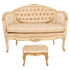 Louis XV Style Parcel-Gilt White-Painted Sofa