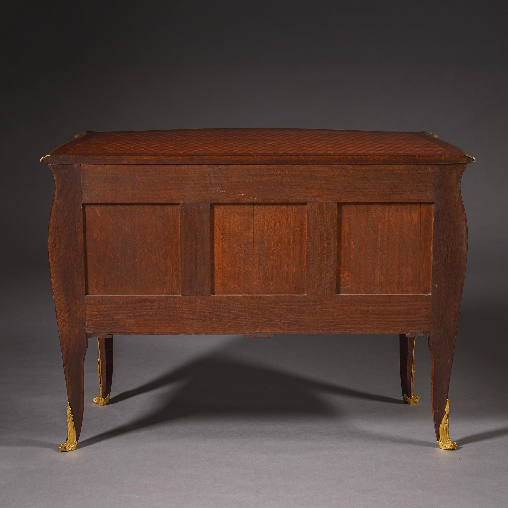 Ormolu Louis XV Style Parquetry Bombé Commode by François Linke, Circa 1900 For Sale