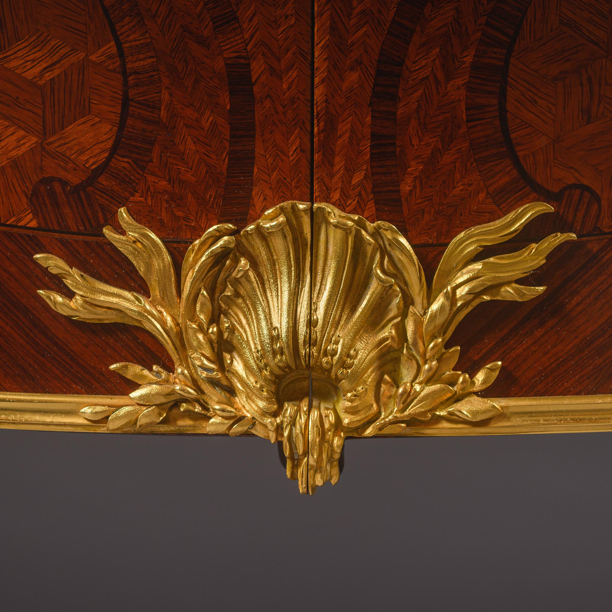 Louis XV Style Parquetry Bombé Commode by François Linke, Circa 1900 For Sale 1