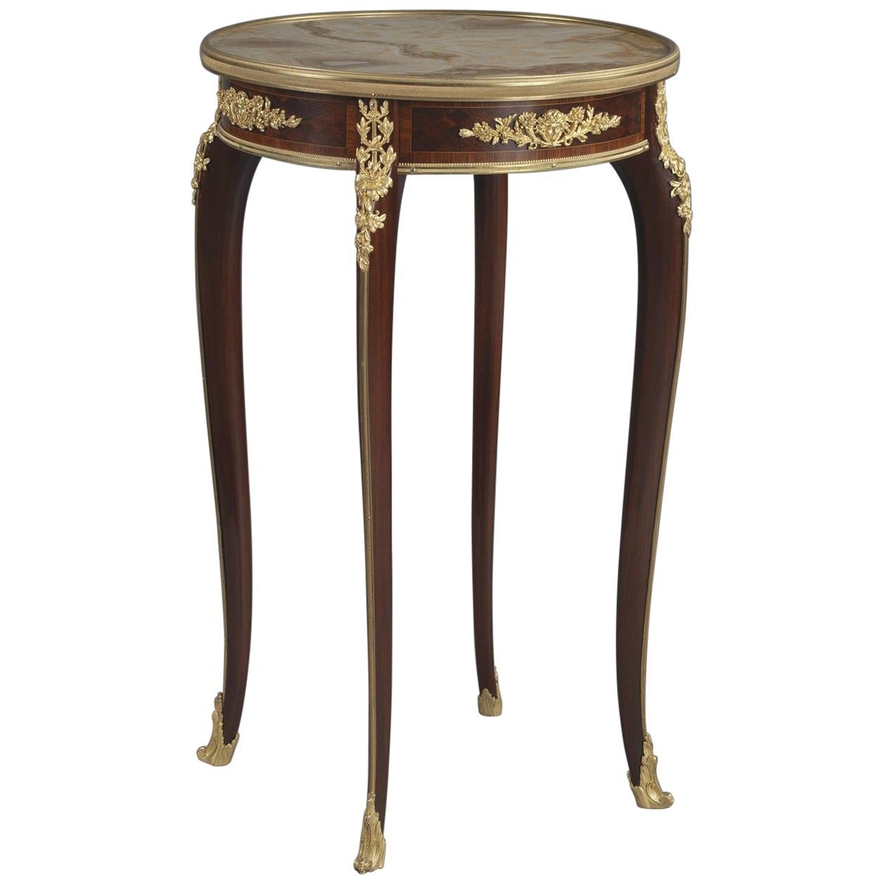 Louis XV Style Parquetry Gueridon Attributed to François Linke, circa 1890 For Sale