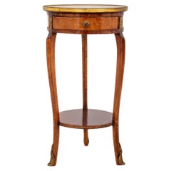 Vintage Louis XV Style Parquetry Round Gueridon Table