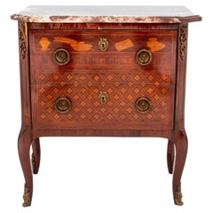 Louis XV Style Parquetry Two Drawer Commode