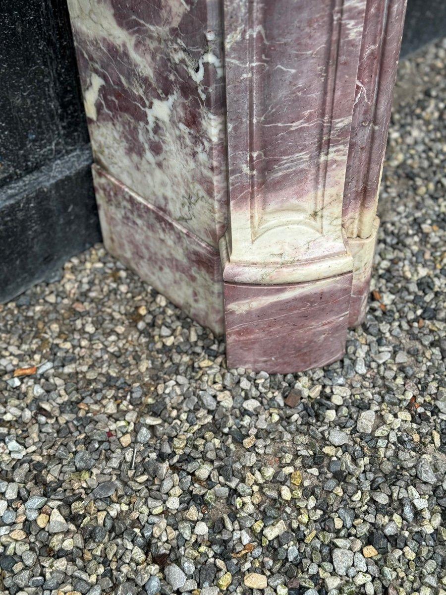 19th Century Louis XV Style Peach Blossom Marble Mantel, circa 1880 For Sale