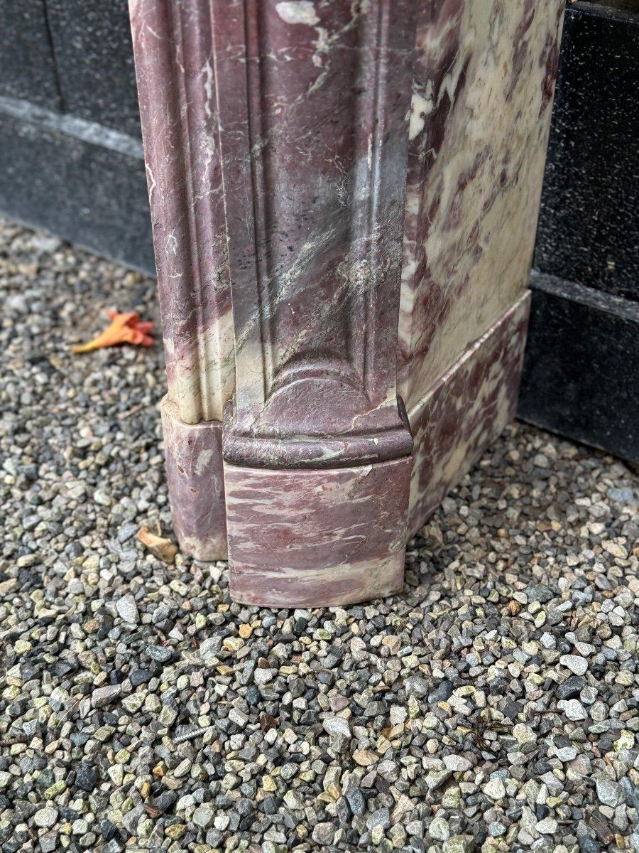 Louis XV Style Peach Blossom Marble Mantel, circa 1880 For Sale 4