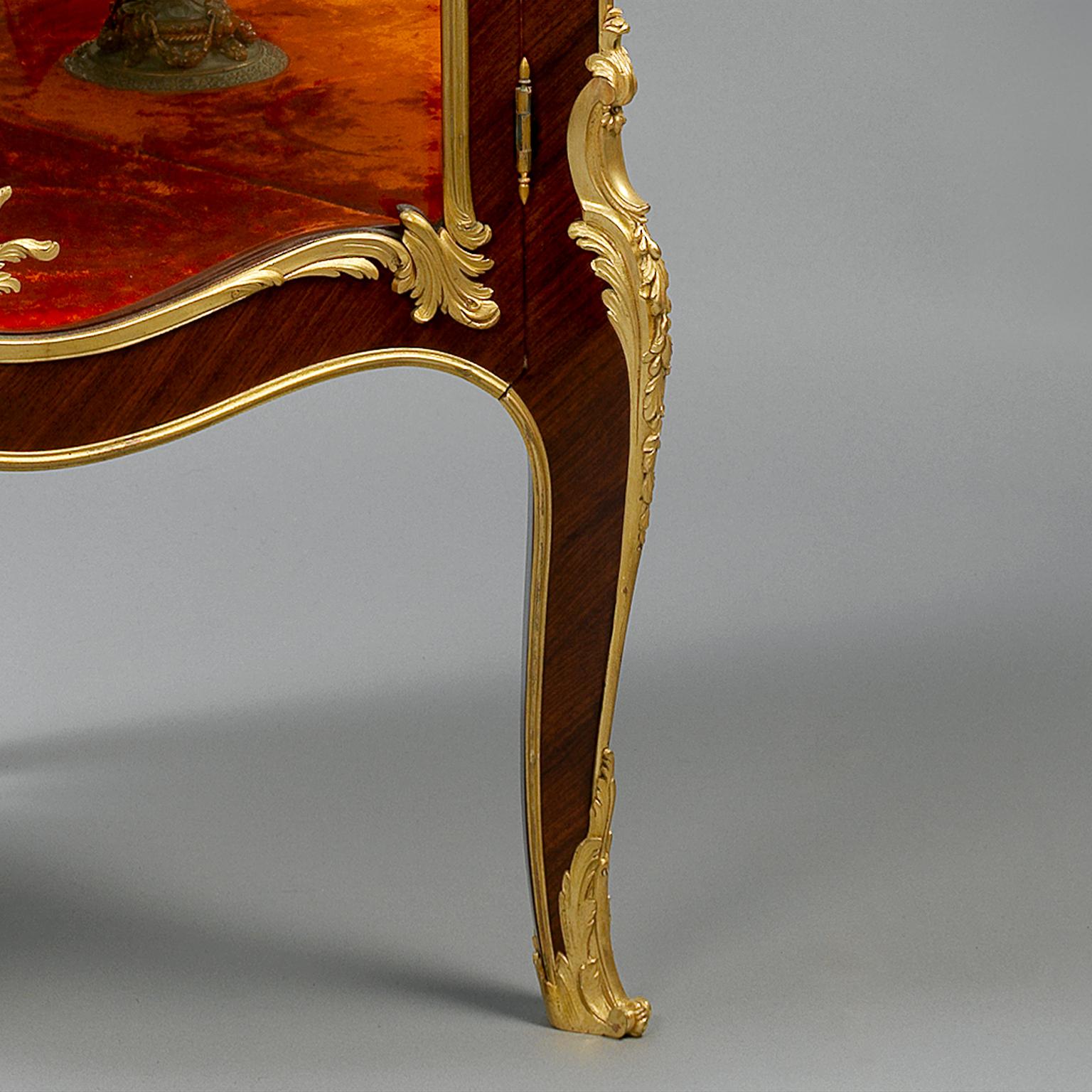 Gilt Louis XV Style Petit Corner Vitrine by François Linke, French, circa 1890 For Sale