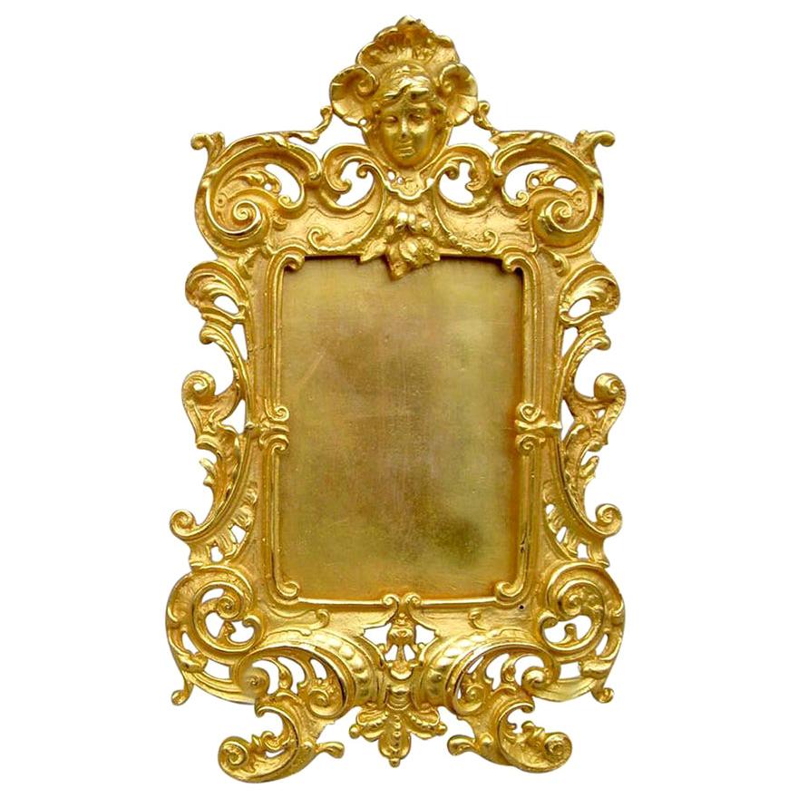 Louis XV Style Photo Frame in Gilt Bronze, Late 19th Century