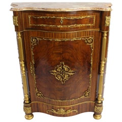 Louis XV Style Pink Marble Topped Serpentine Side Cabinet