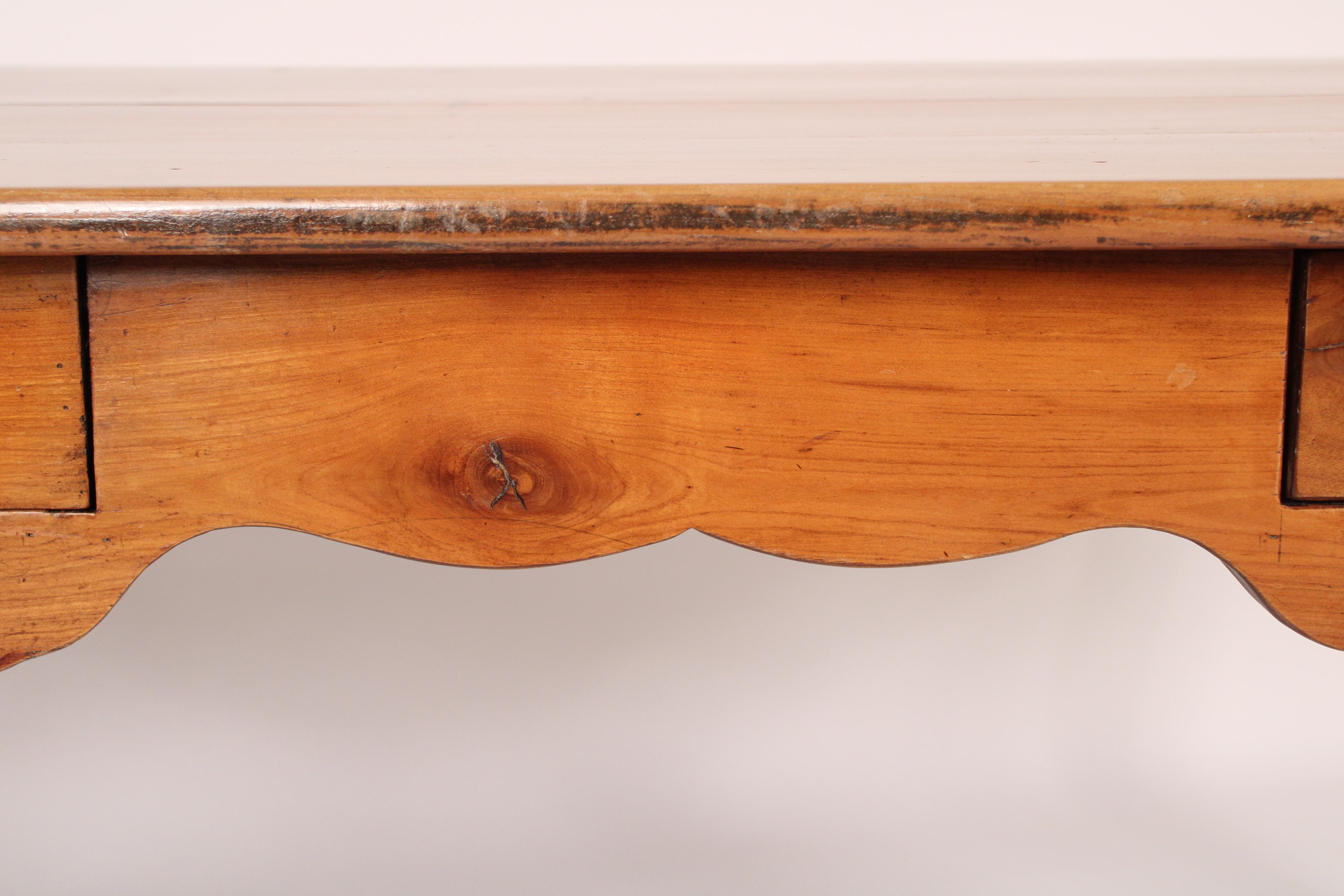 Louis XV Style Provincial Fruit Wood Writing Table For Sale 5