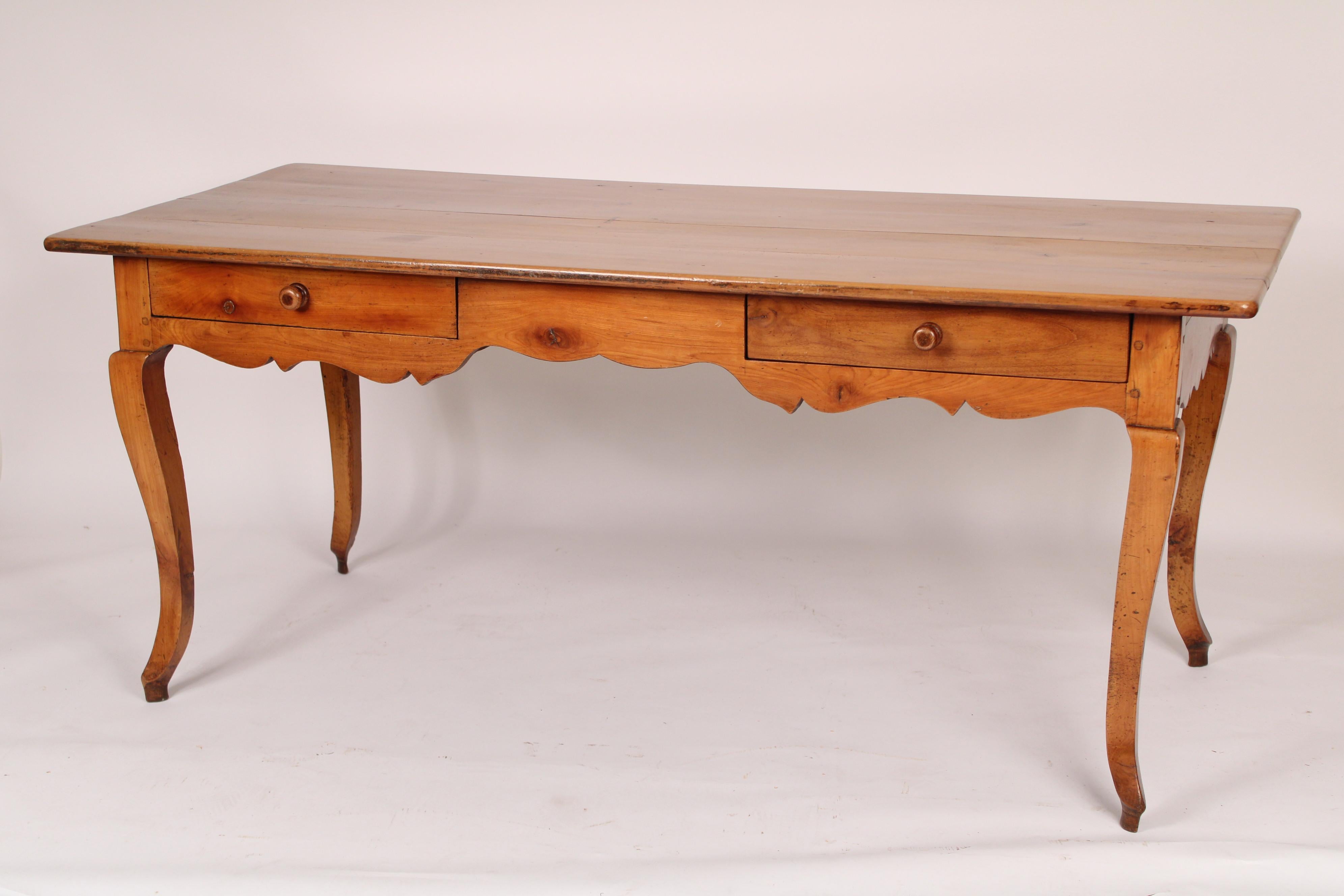 Louis XV Style Provincial Fruit Wood Writing Table In Good Condition For Sale In Laguna Beach, CA