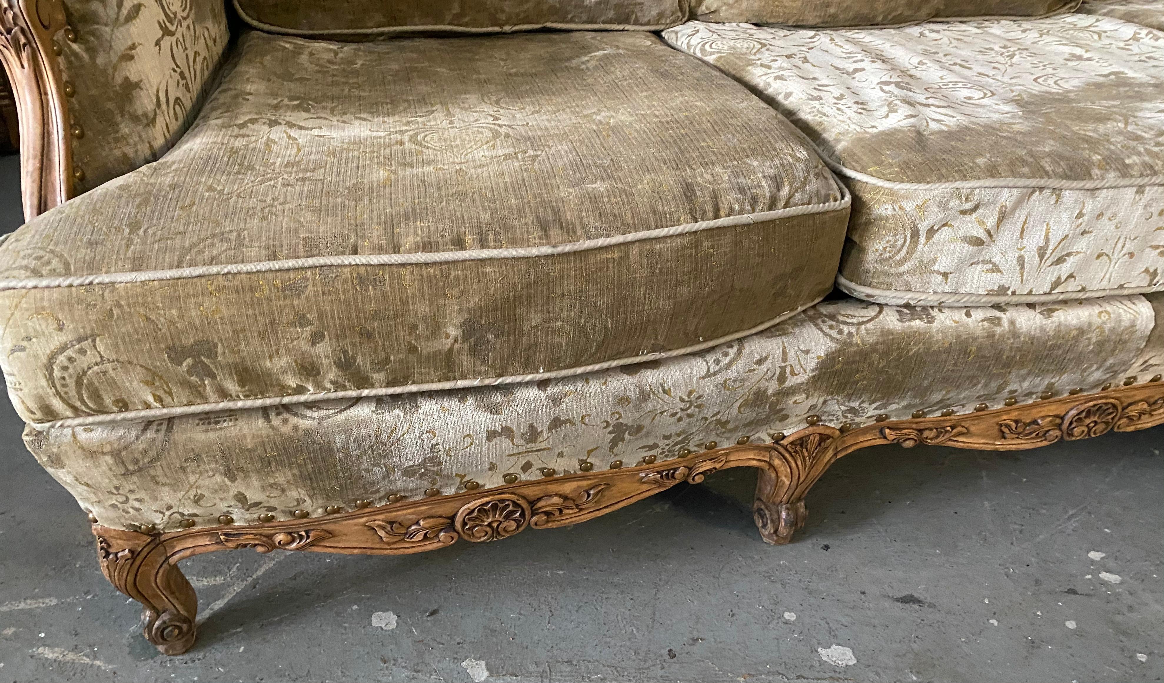 French Louis XV Style Provincial Sofa