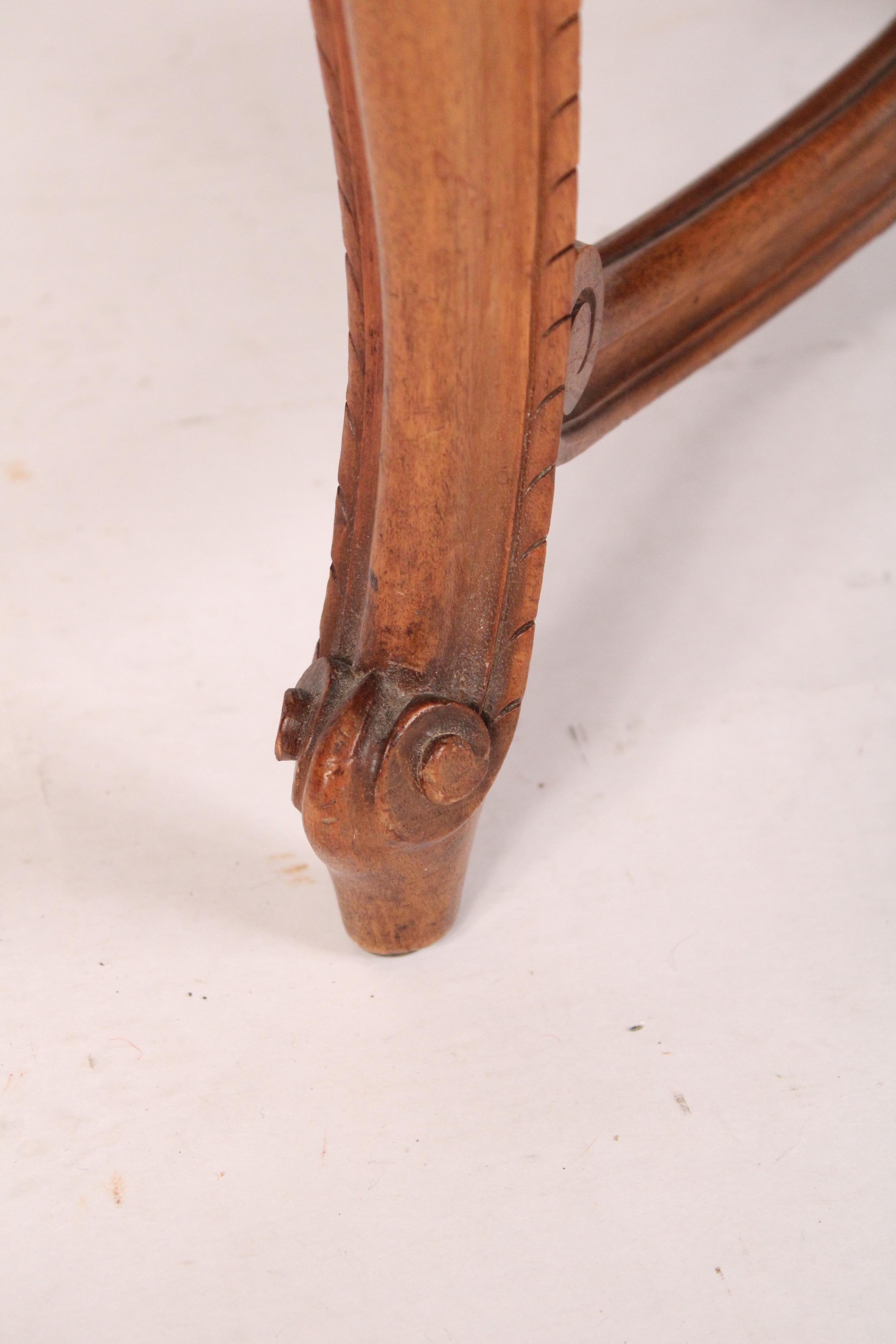 Louis XV Style Provincial Walnut Bench For Sale 1