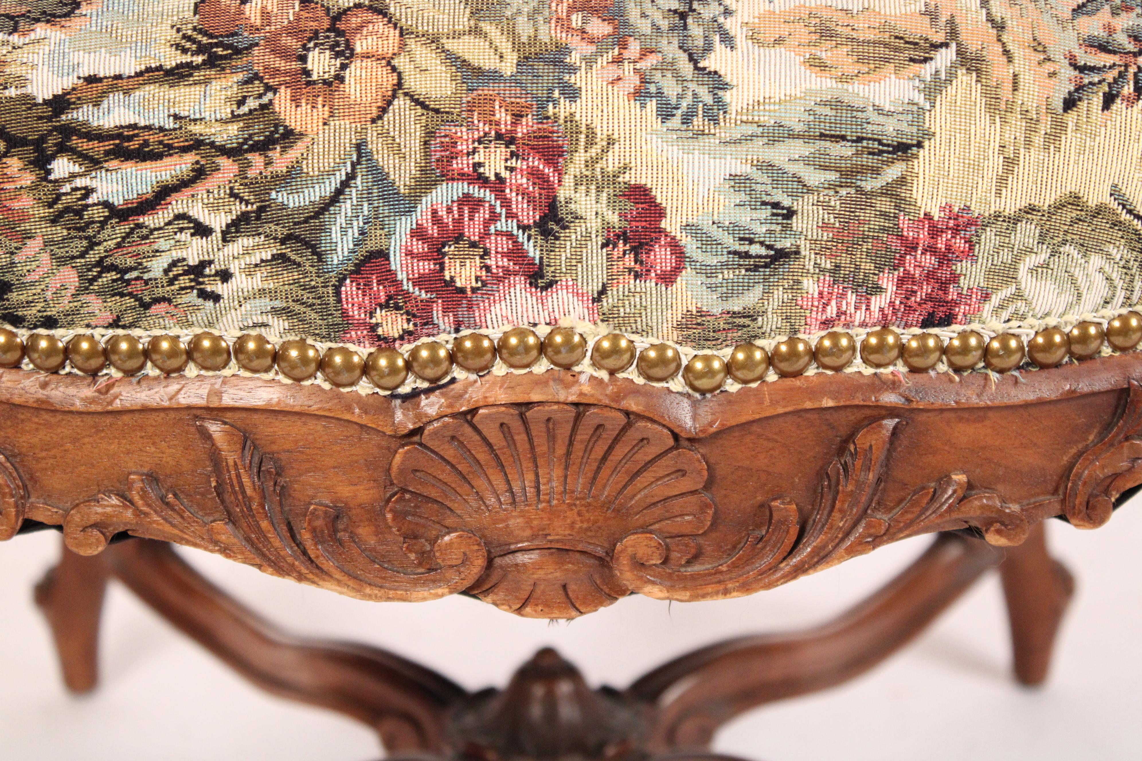 Louis XV Style Provincial Walnut Bench For Sale 2