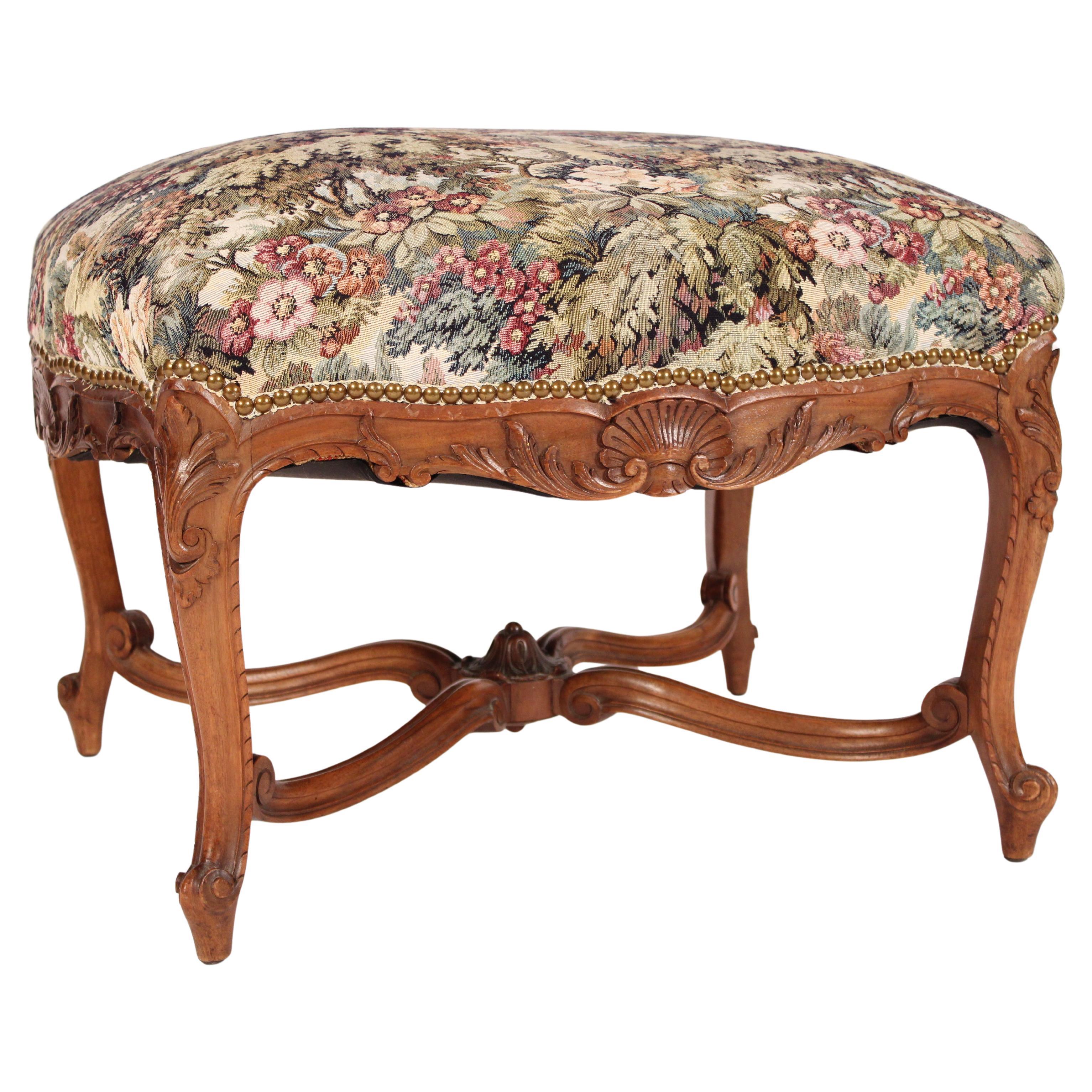 Louis XV Style Provincial Walnut Bench
