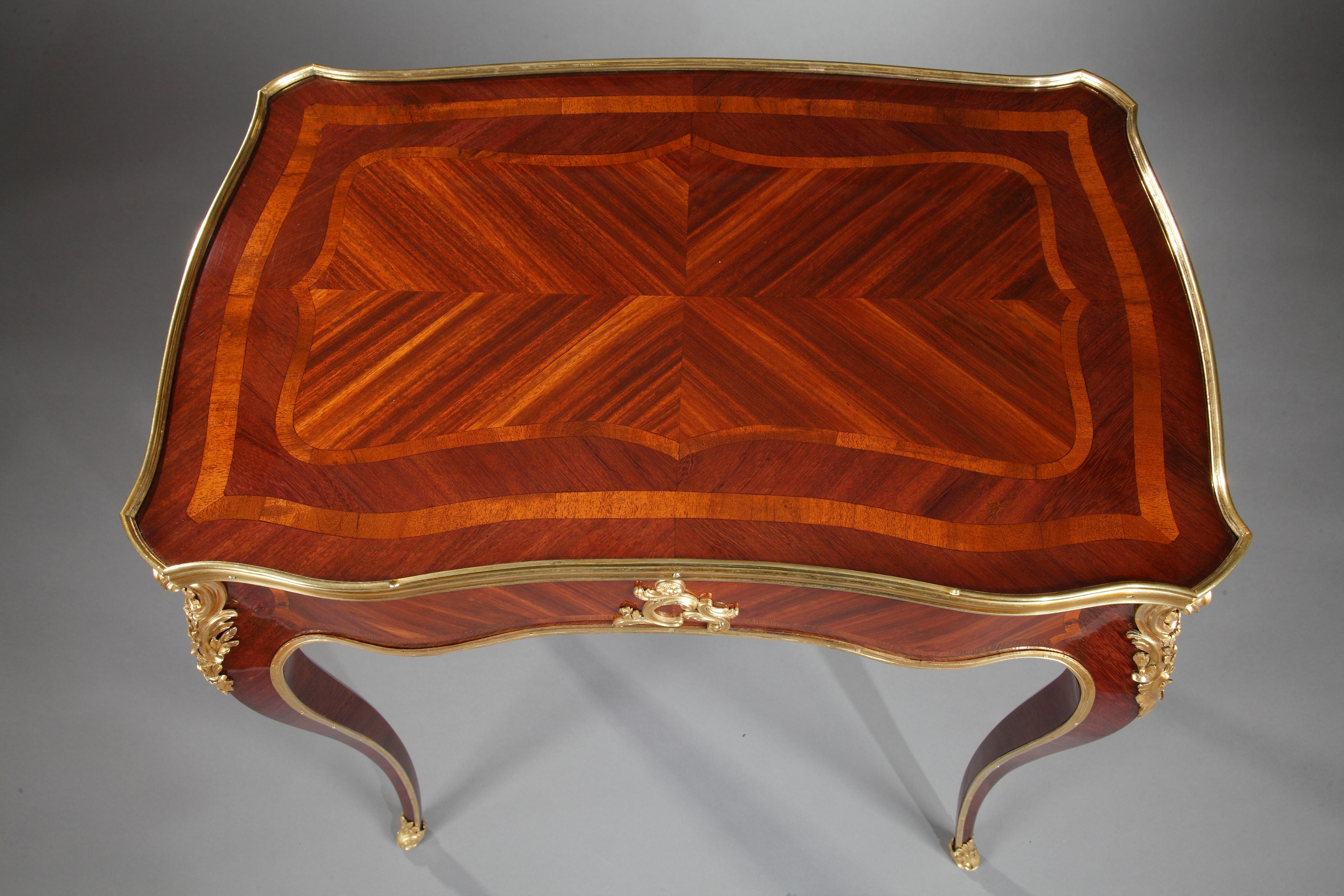 Louis XV Style Reading Table Attributed to H. Dasson, France, Circa 1885 For Sale 1