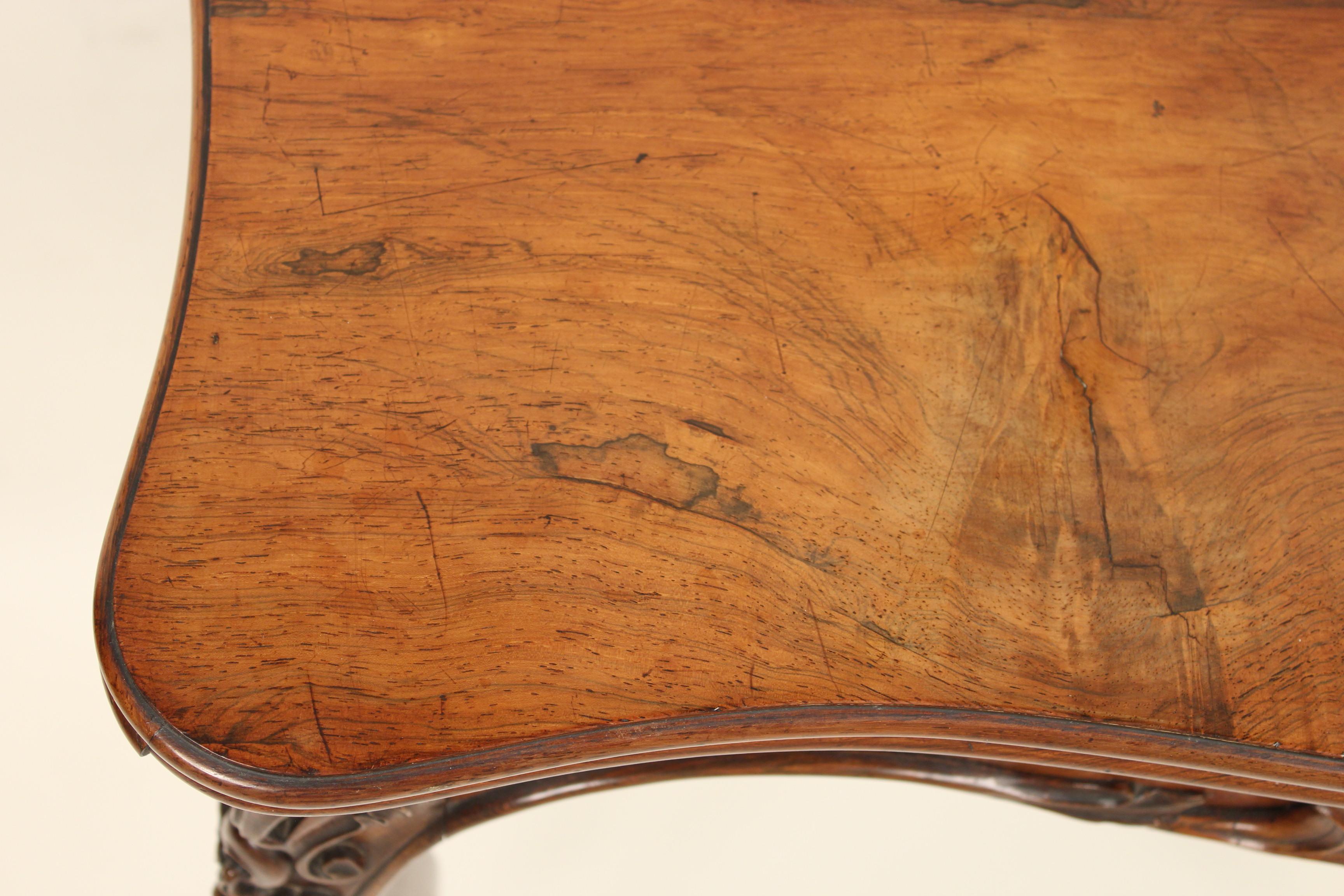 Leather Louis XV Style Rosewood Games Table