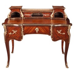 Louis XV Style Rosewood Marquetry Lady's Writing Desk, 19th Century