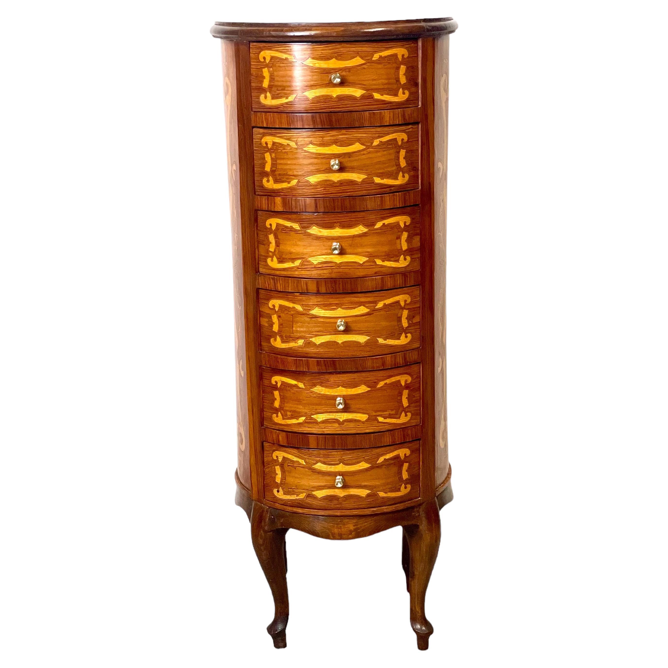 Louis XV Style Round Chest of Six Drawers For Sale