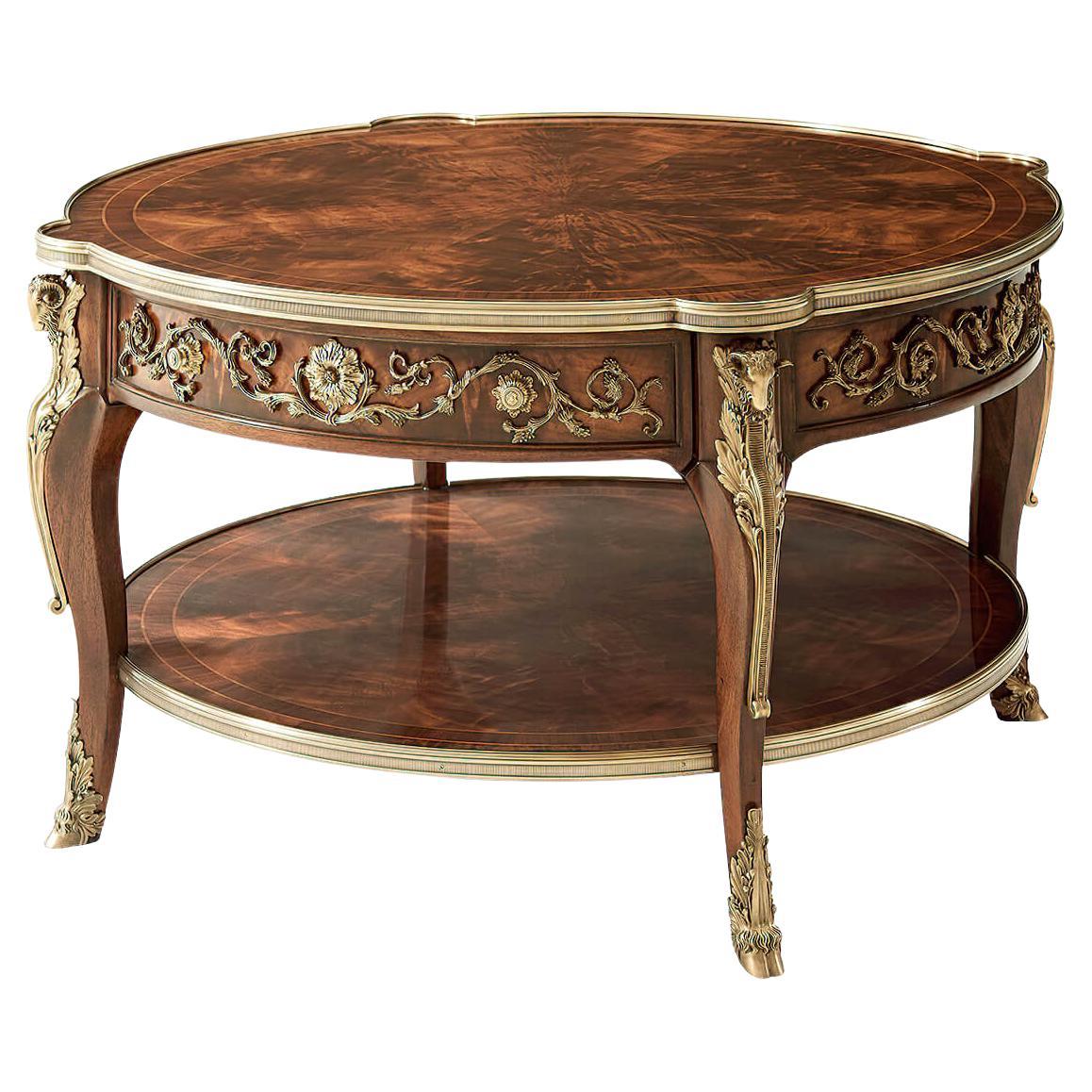 Louis XV Style Round Cocktail Table For Sale
