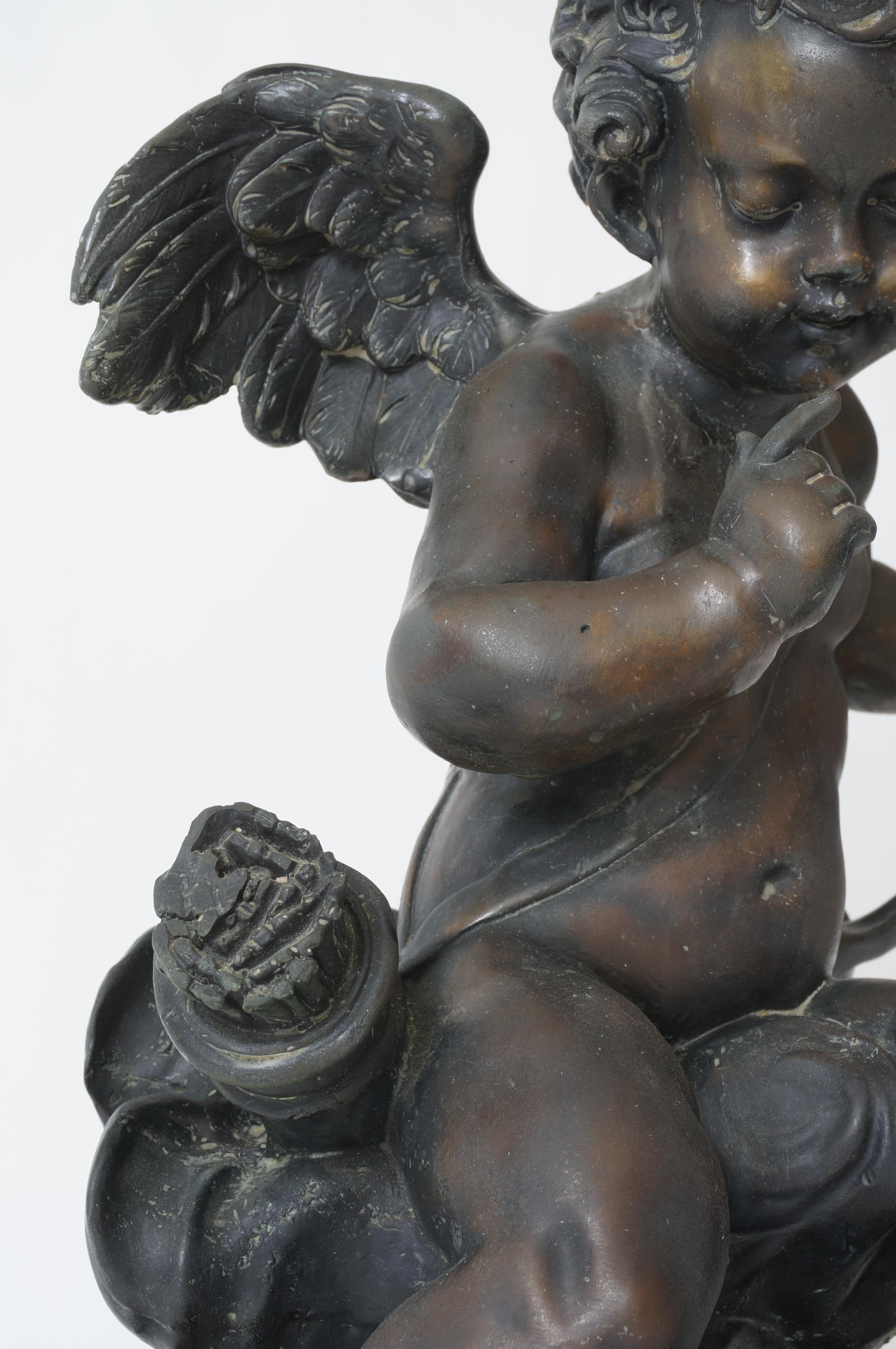 20th Century Louis XV Style Sculpture of Cupid After Houdon