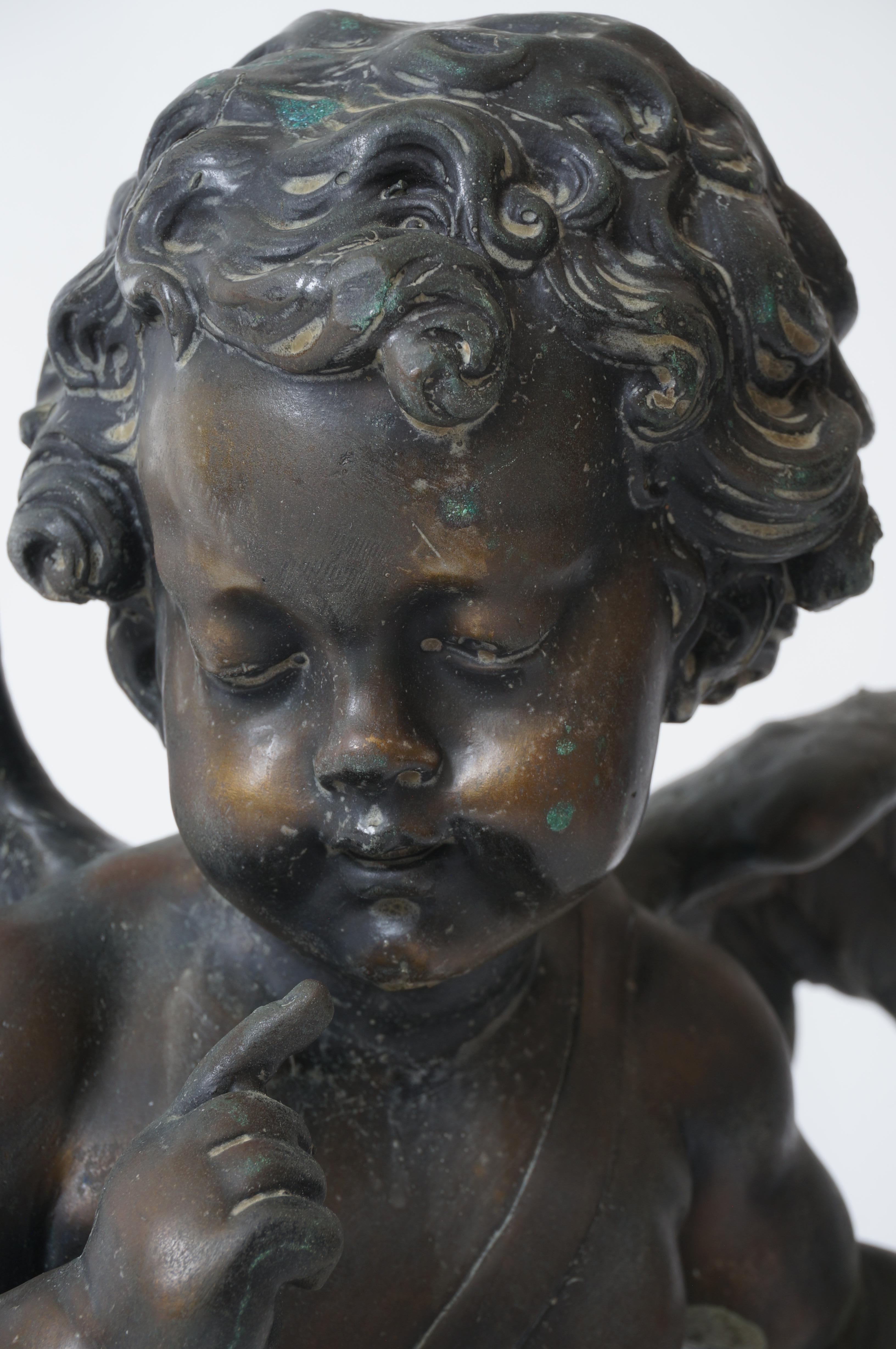 Bronze Louis XV Style Sculpture of Cupid After Houdon