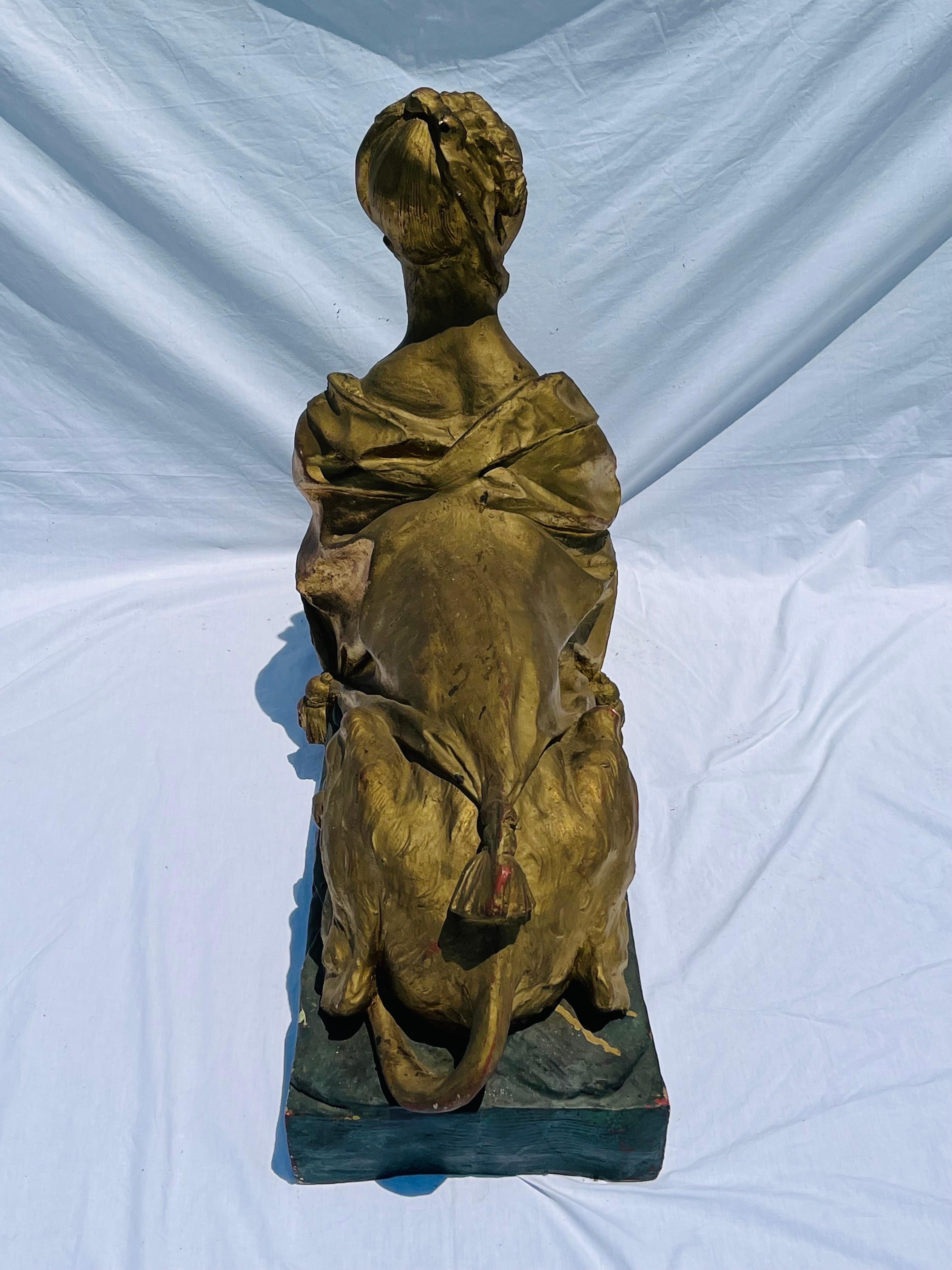 Louis XV Style Sculpture of Madame de Pompadour as Sphinx on Faux Plinth Base 8