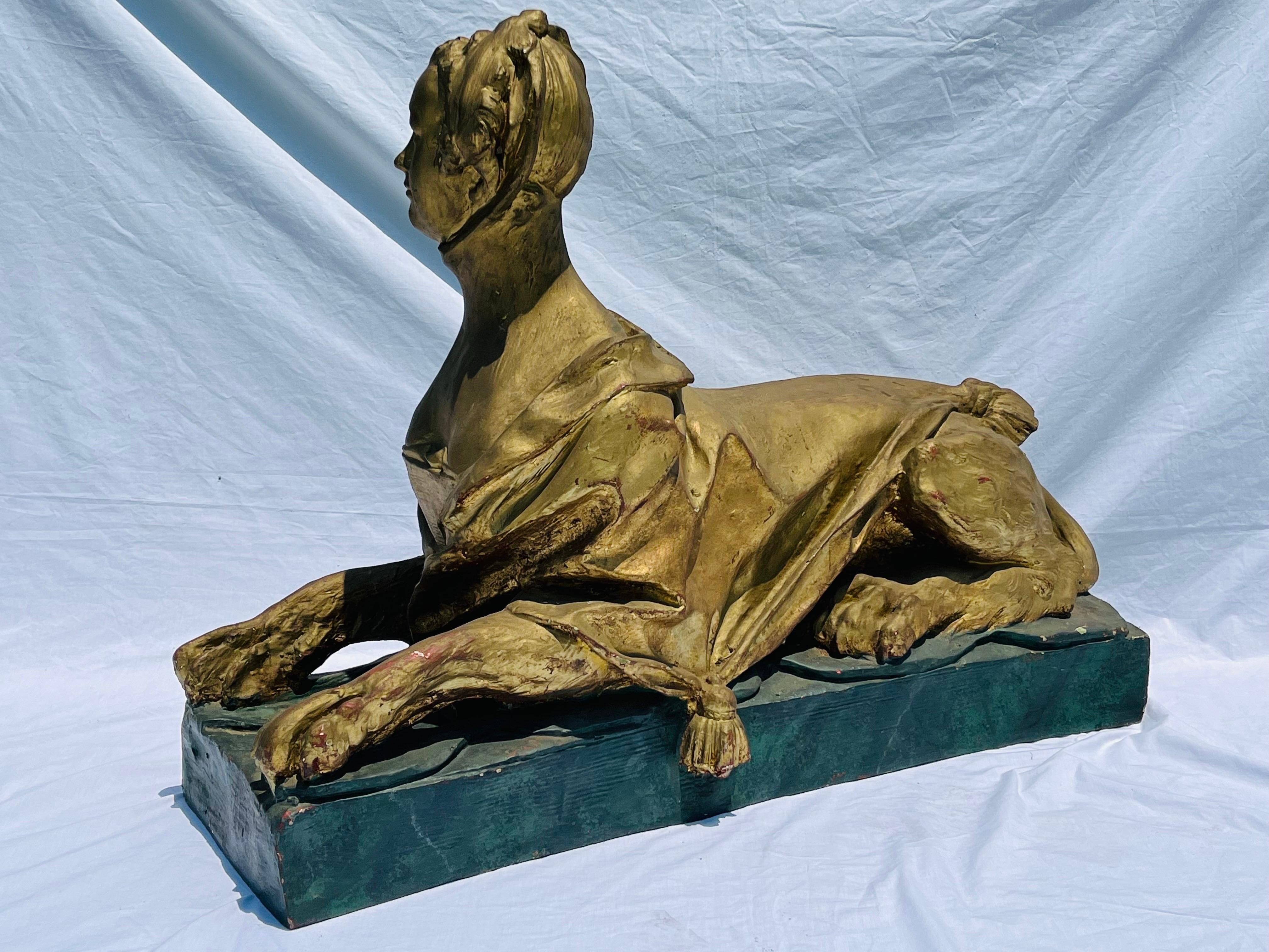 Louis XV Style Sculpture of Madame de Pompadour as Sphinx on Faux Plinth Base 2